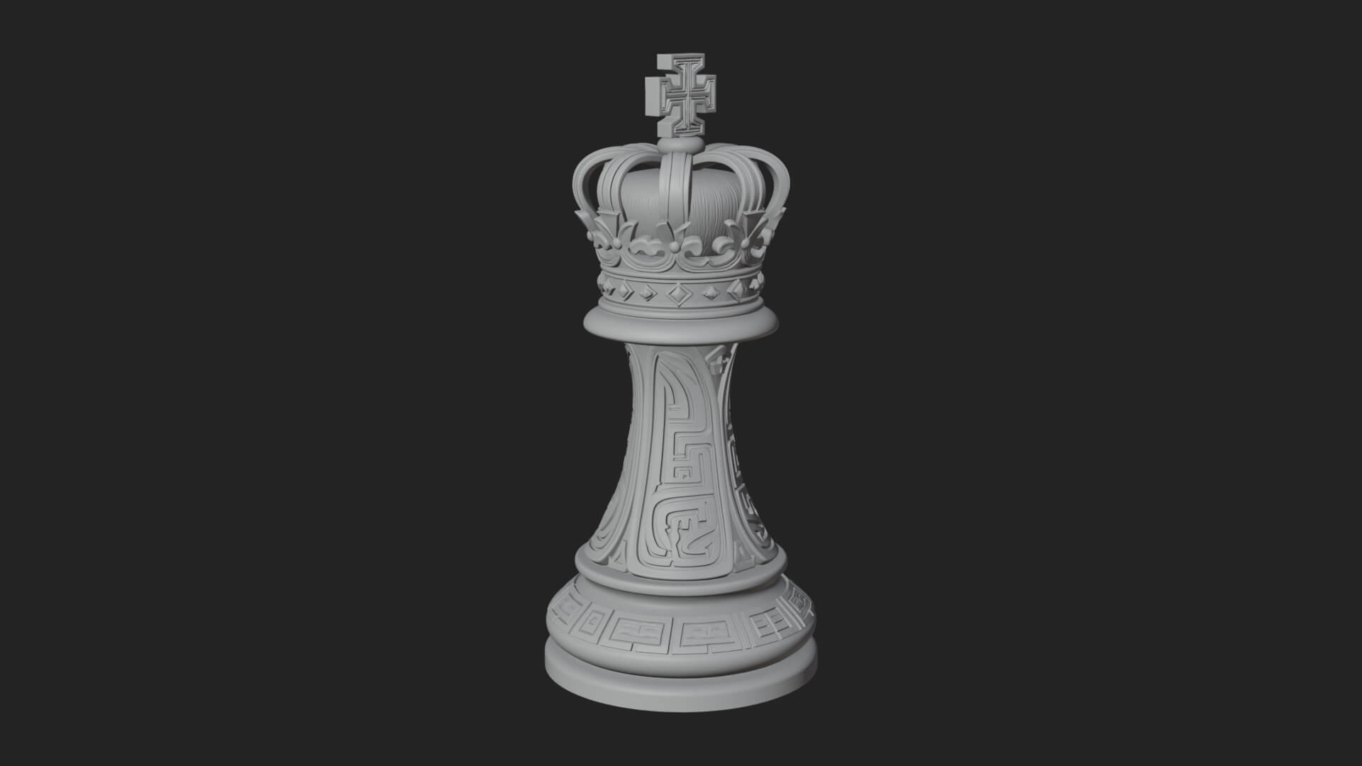 Ornate Chess Piece Statue Design 61 3D Print Model 3D Model
