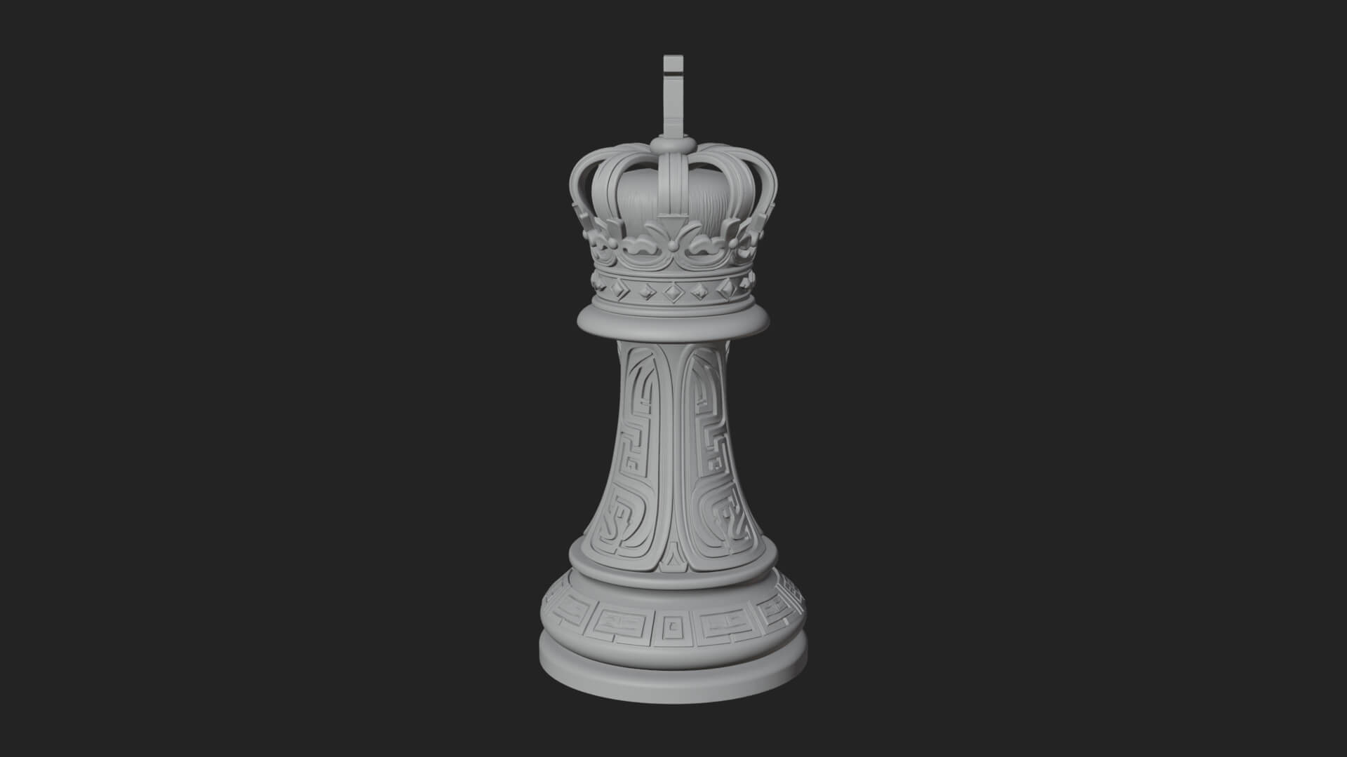 Ornate Chess Piece Statue Design 61 3D Print Model 3D Model