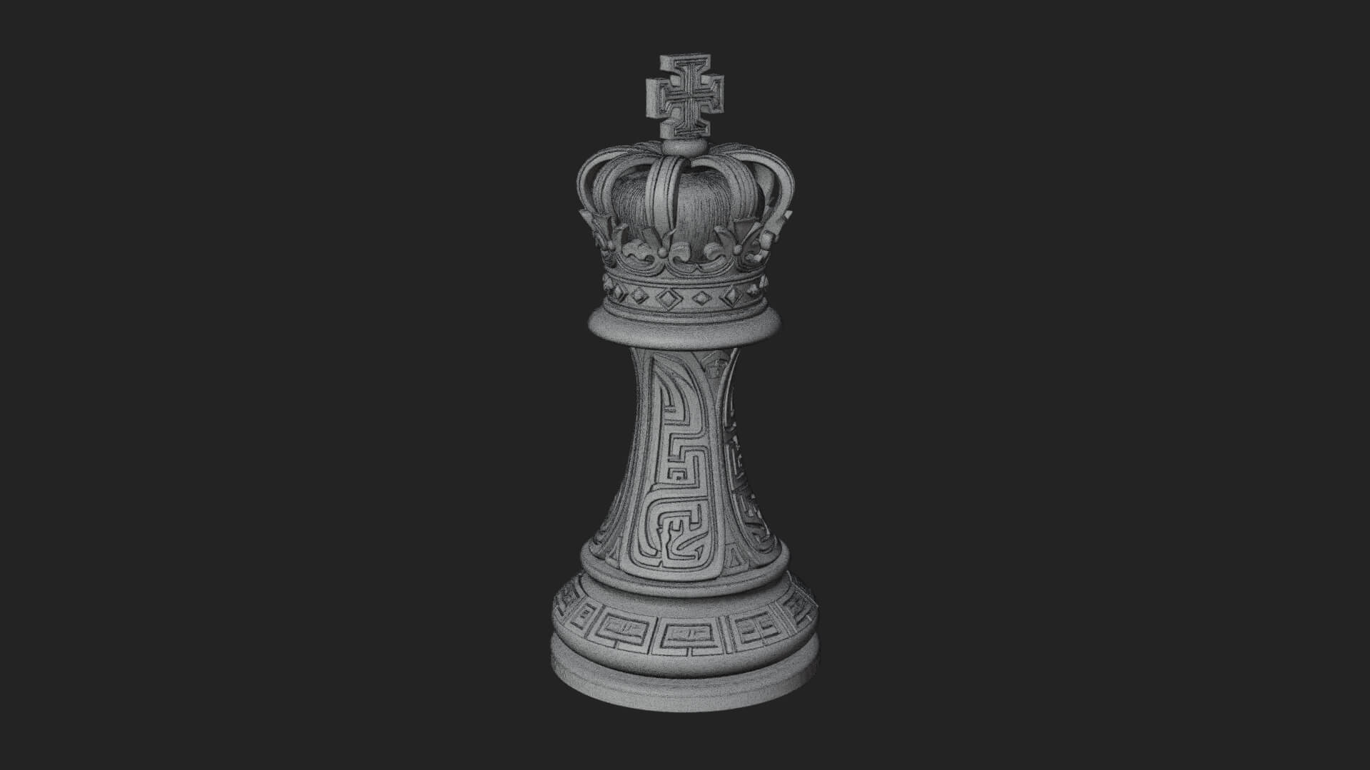 Ornate Chess Piece Statue Design 61 3D Print Model 3D Model