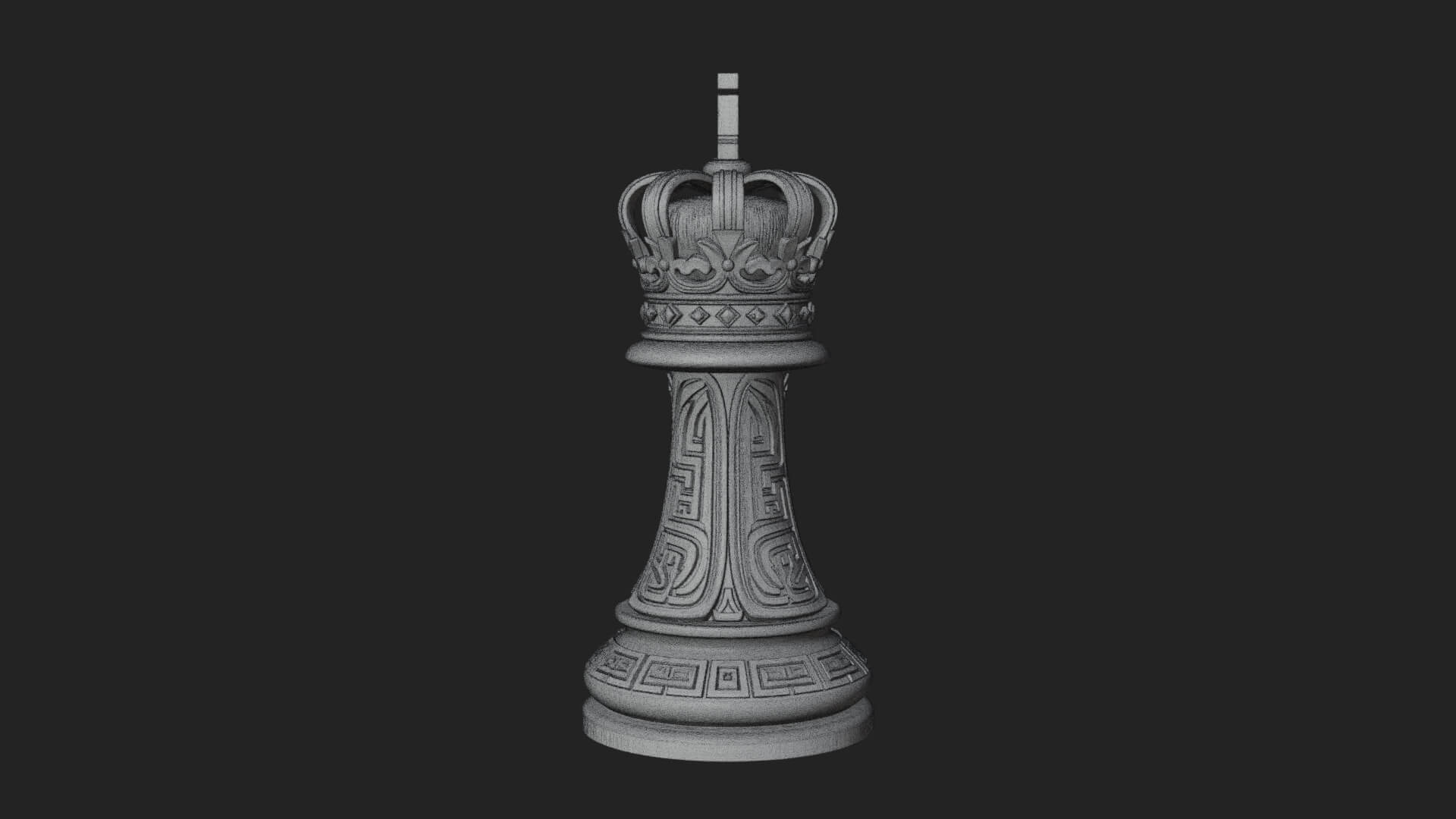 Ornate Chess Piece Statue Design 61 3D Print Model 3D Model