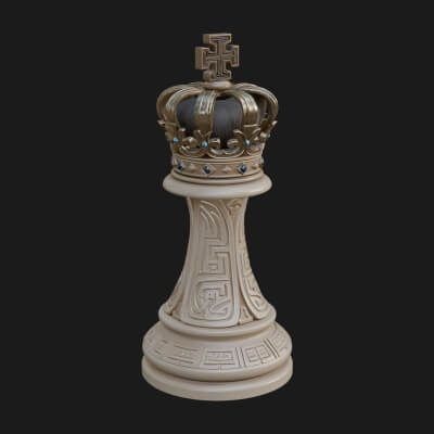 Ornate Chess Piece Statue Design 61 3D Print Model