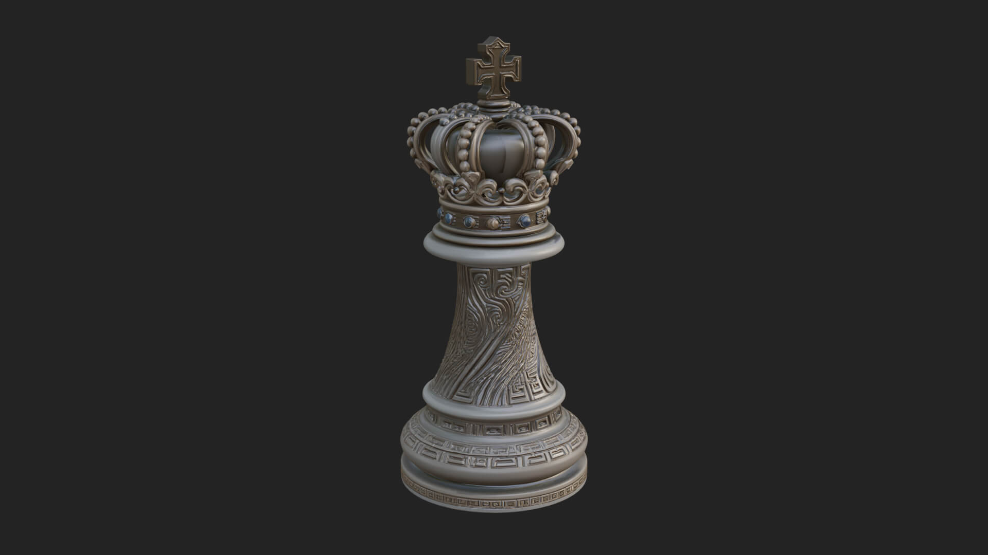 Ornate Chess Piece Statue Design 62 3D Print Model 3D Model