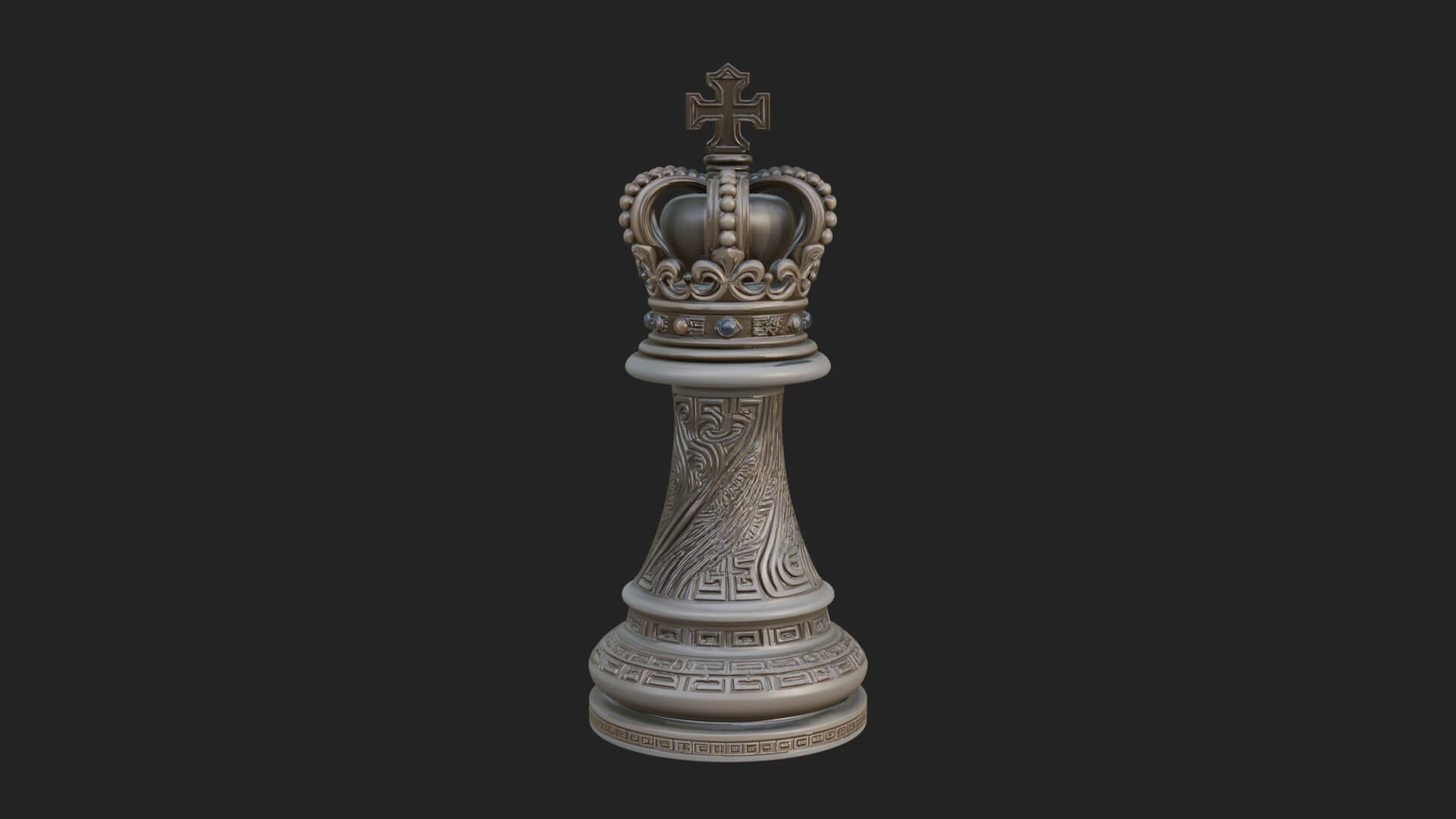 Ornate Chess Piece Statue Design 62 3D Print Model 3D Model