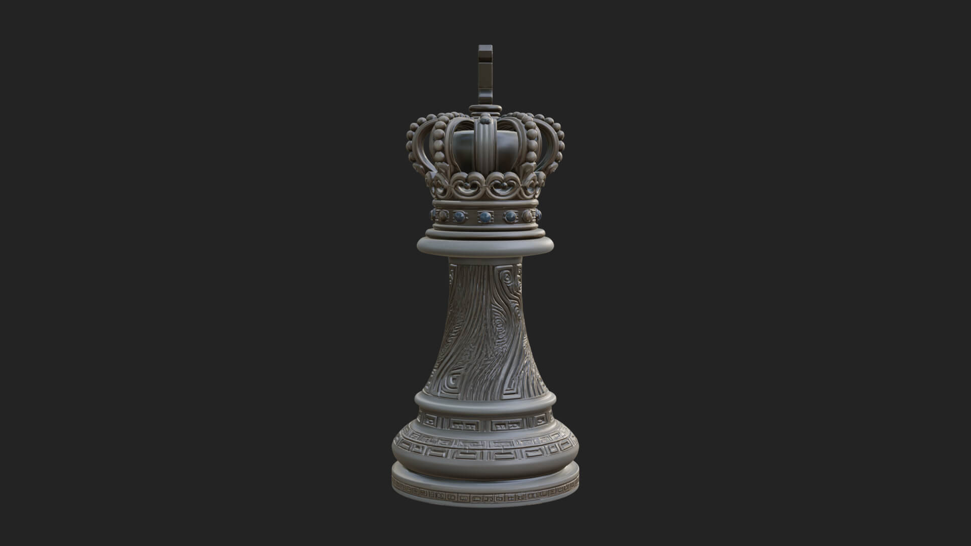 Ornate Chess Piece Statue Design 62 3D Print Model 3D Model