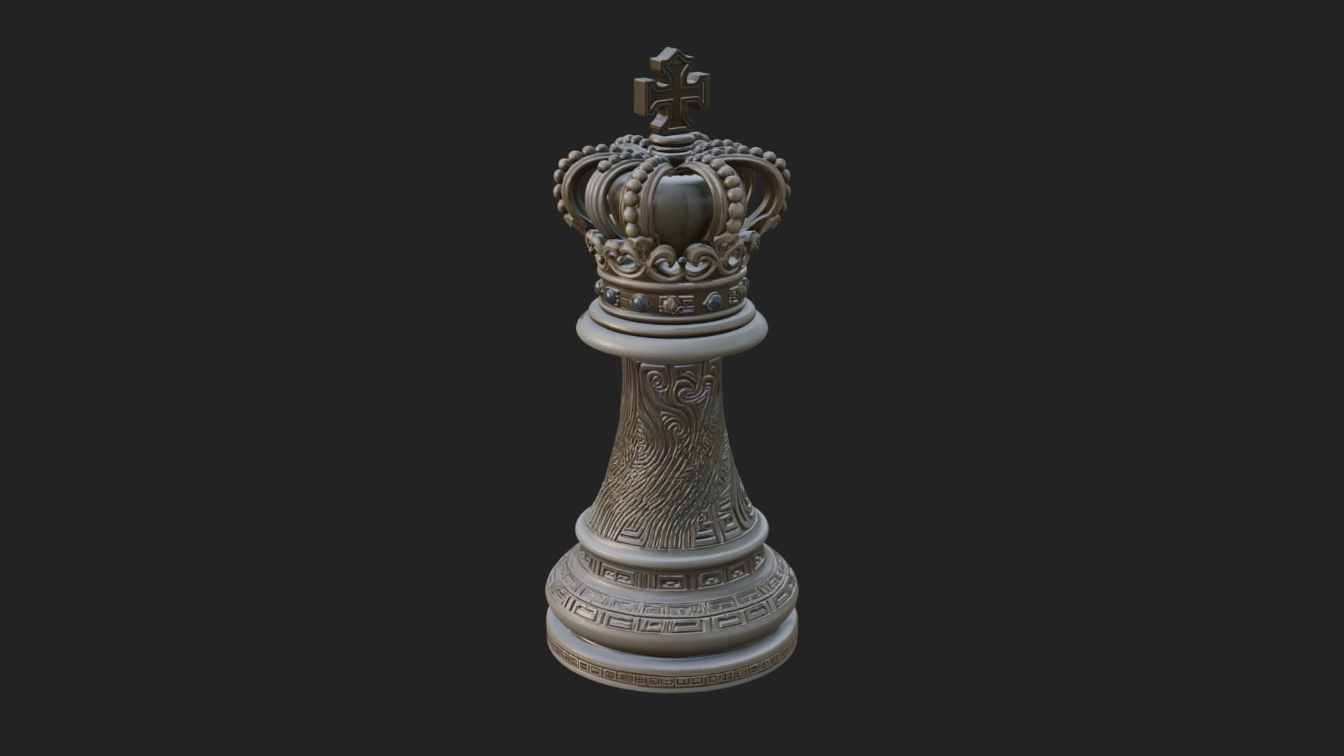 Ornate Chess Piece Statue Design 62 3D Print Model 3D Model
