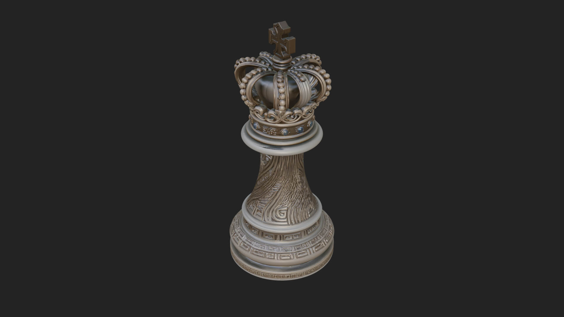 Ornate Chess Piece Statue Design 62 3D Print Model 3D Model