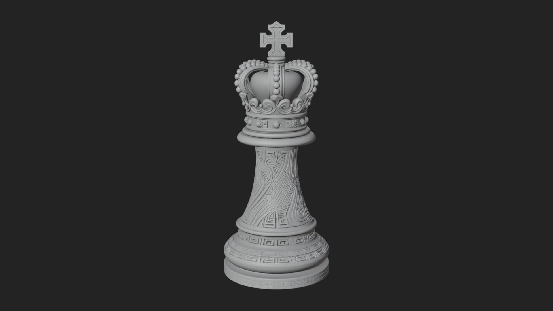 Ornate Chess Piece Statue Design 62 3D Print Model 3D Model