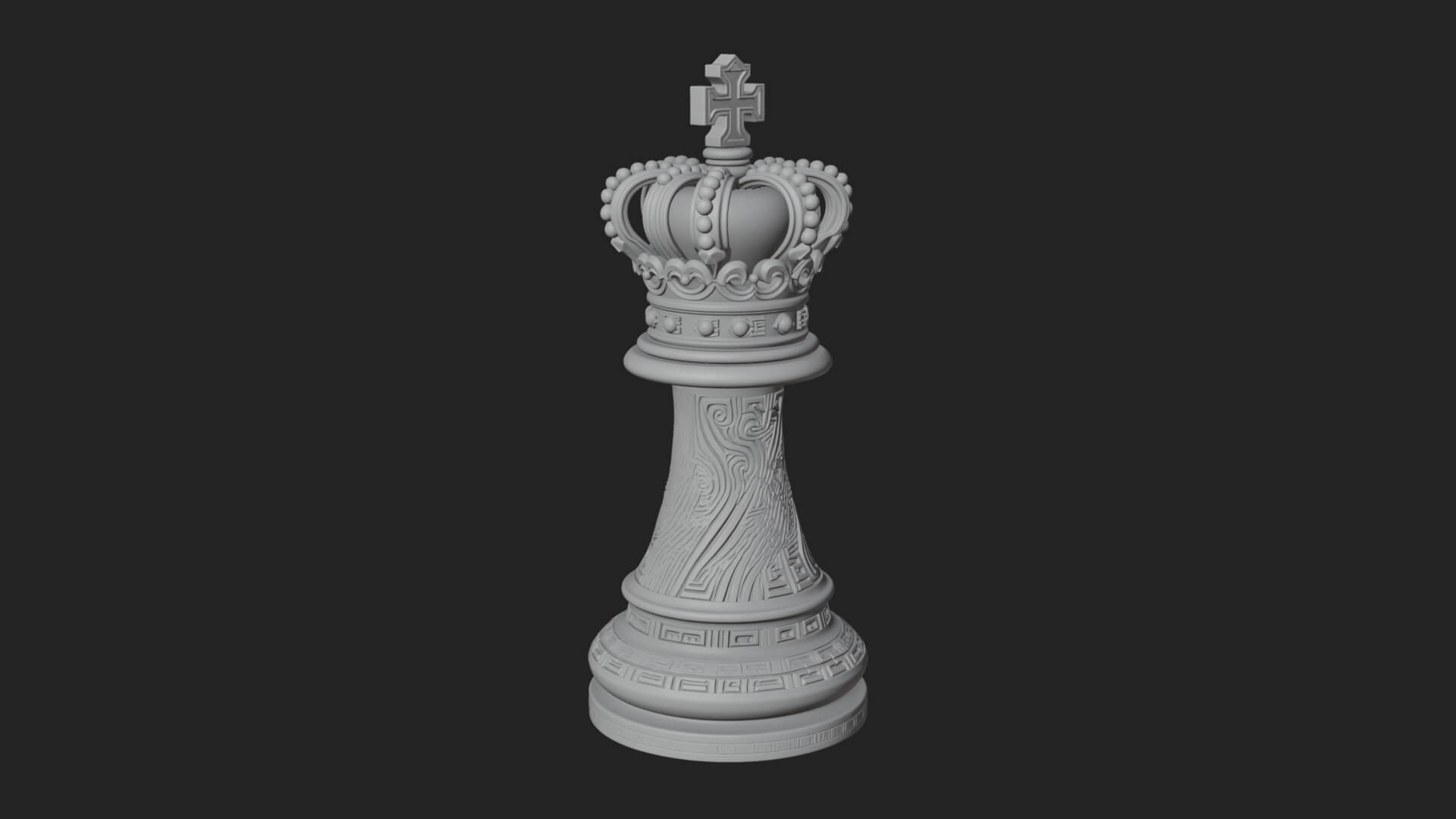 Ornate Chess Piece Statue Design 62 3D Print Model 3D Model