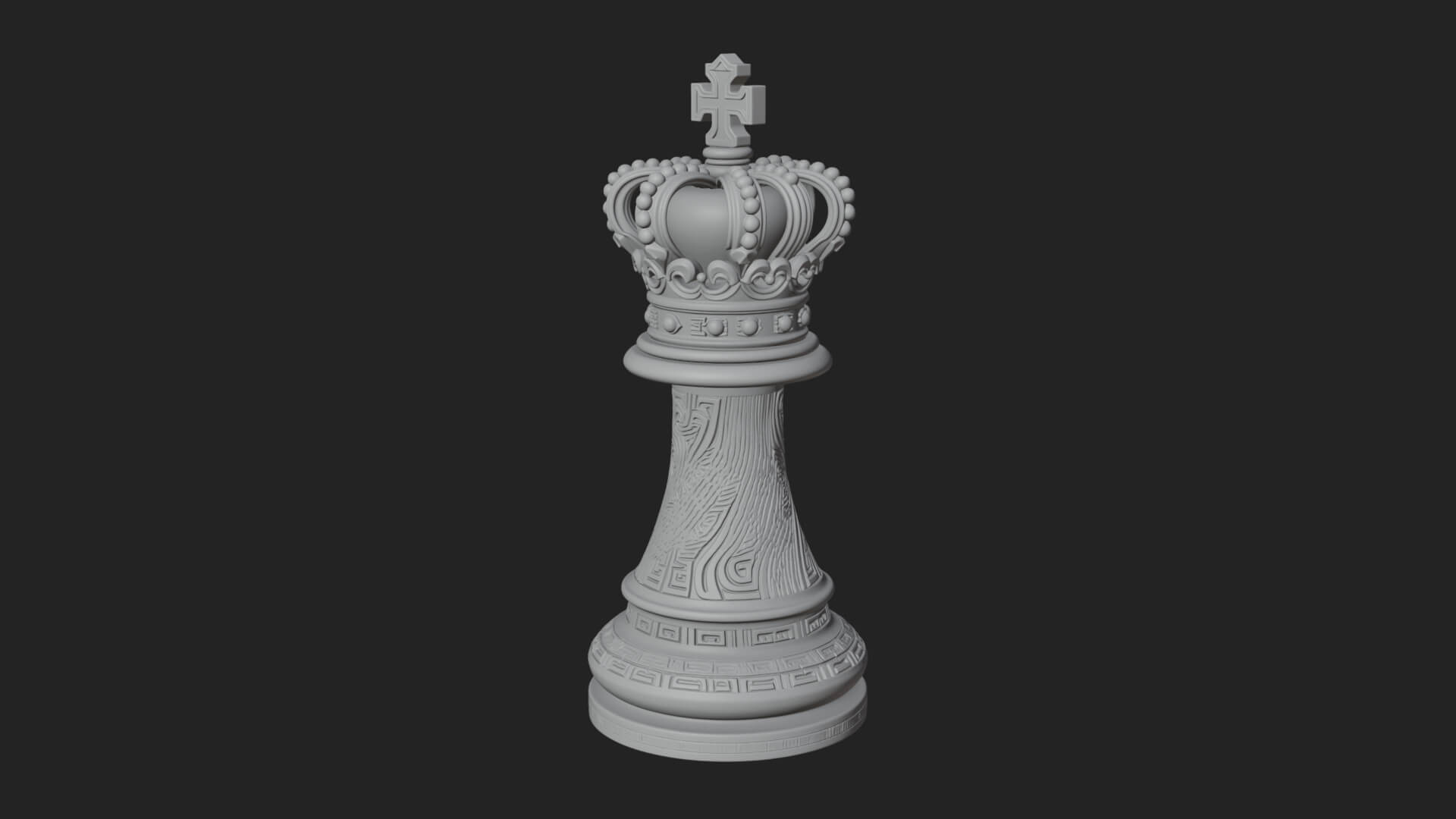 Ornate Chess Piece Statue Design 62 3D Print Model 3D Model