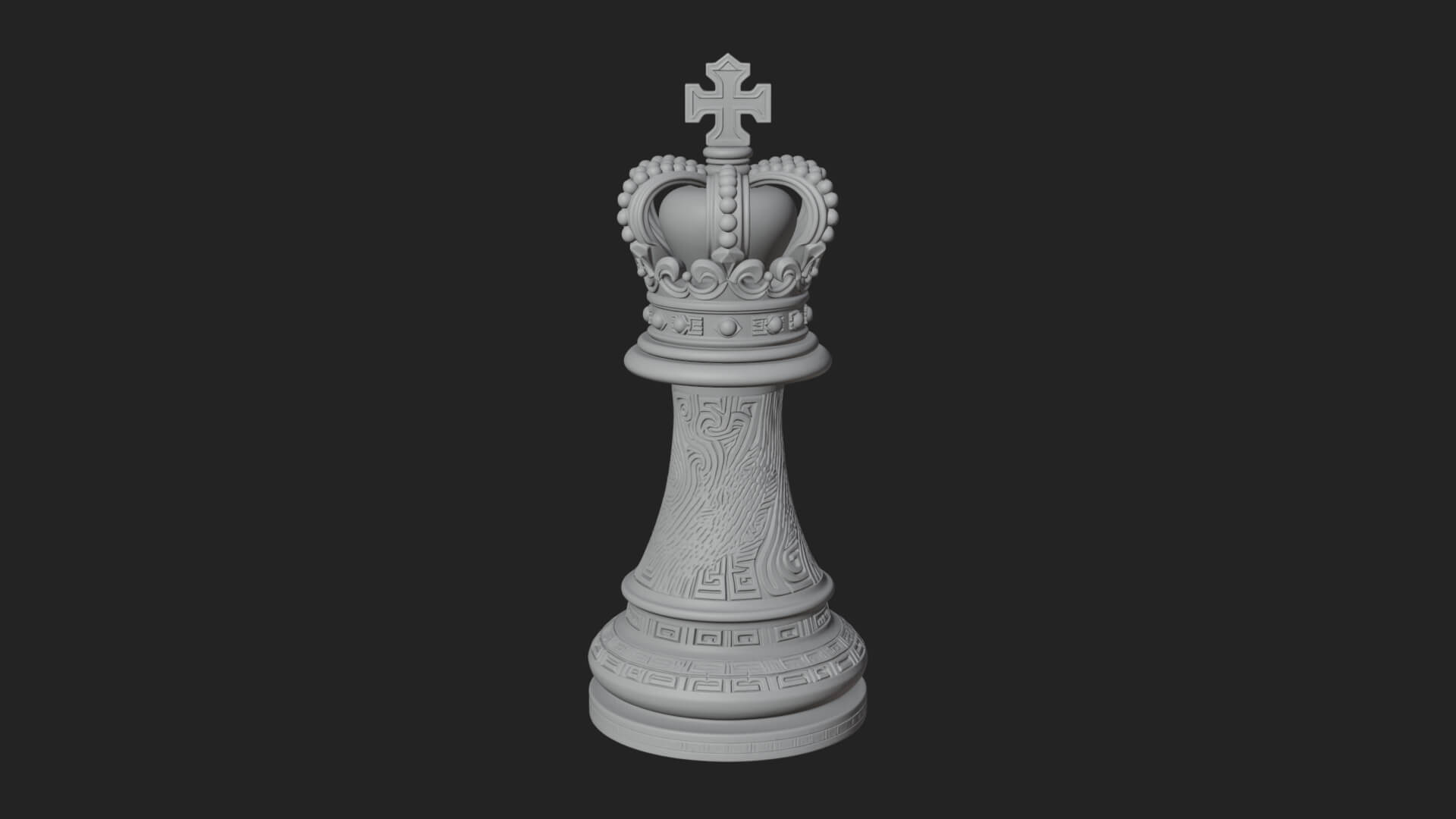 Ornate Chess Piece Statue Design 62 3D Print Model 3D Model