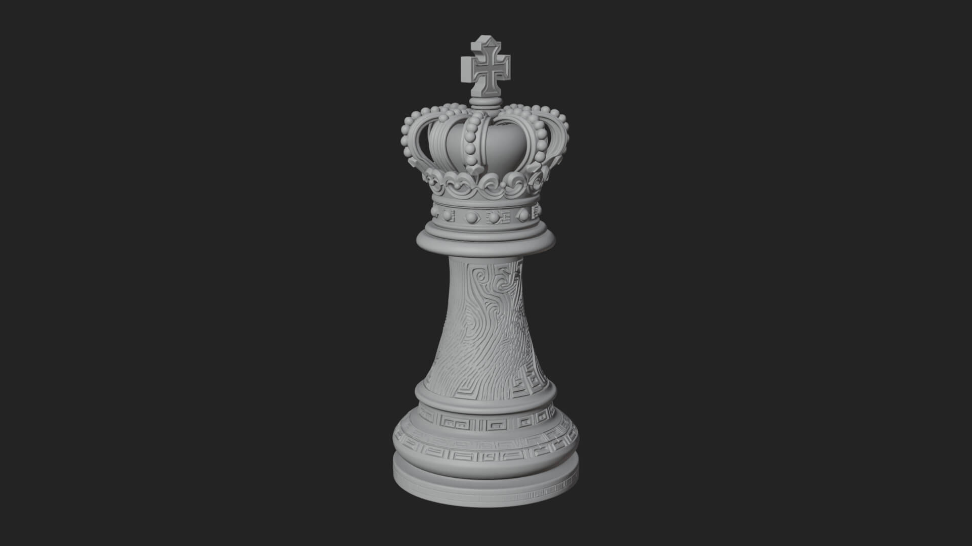 Ornate Chess Piece Statue Design 62 3D Print Model 3D Model