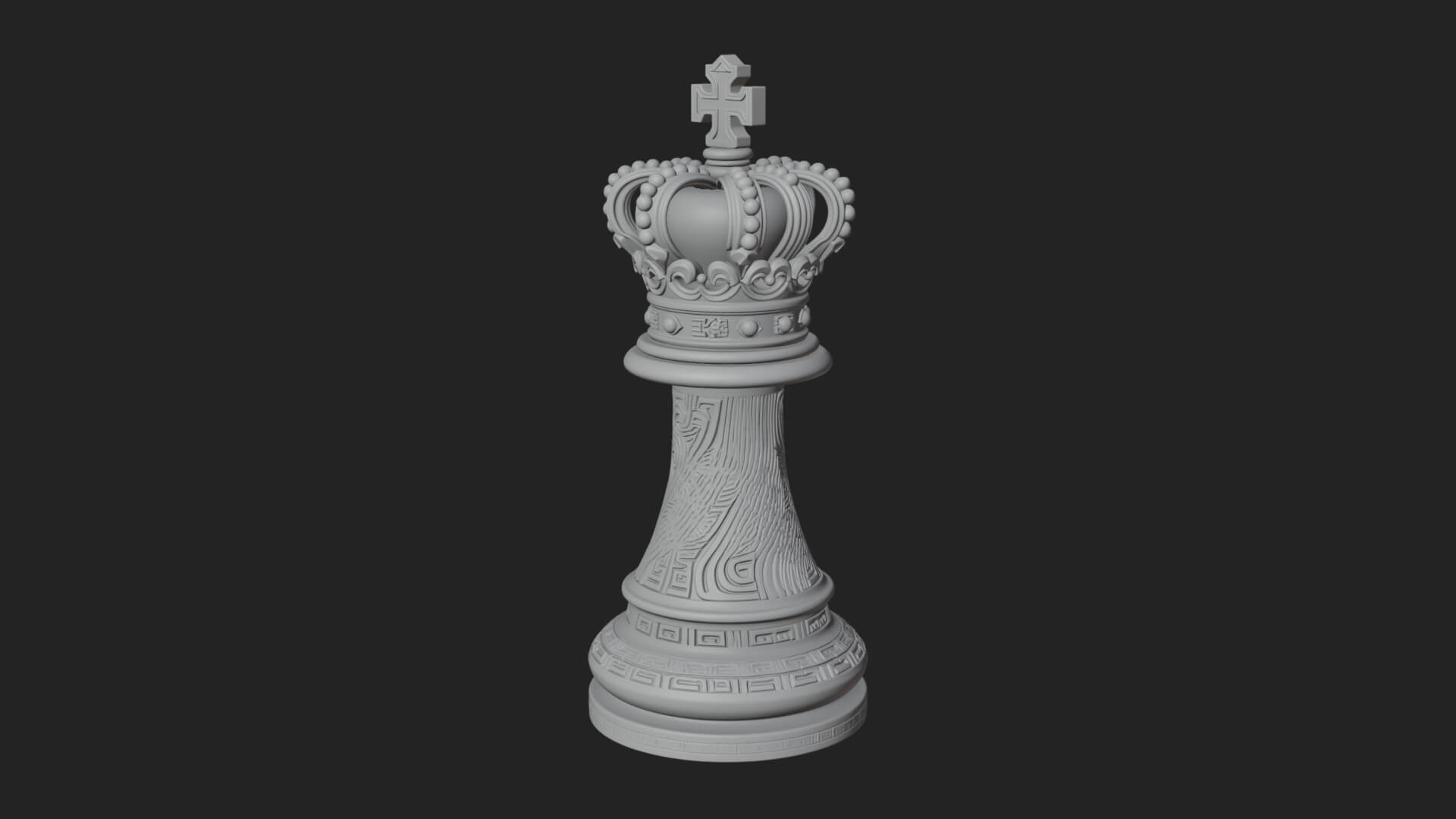 Ornate Chess Piece Statue Design 62 3D Print Model 3D Model