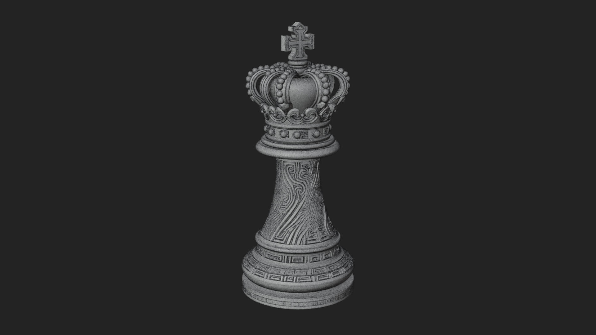 Ornate Chess Piece Statue Design 62 3D Print Model 3D Model