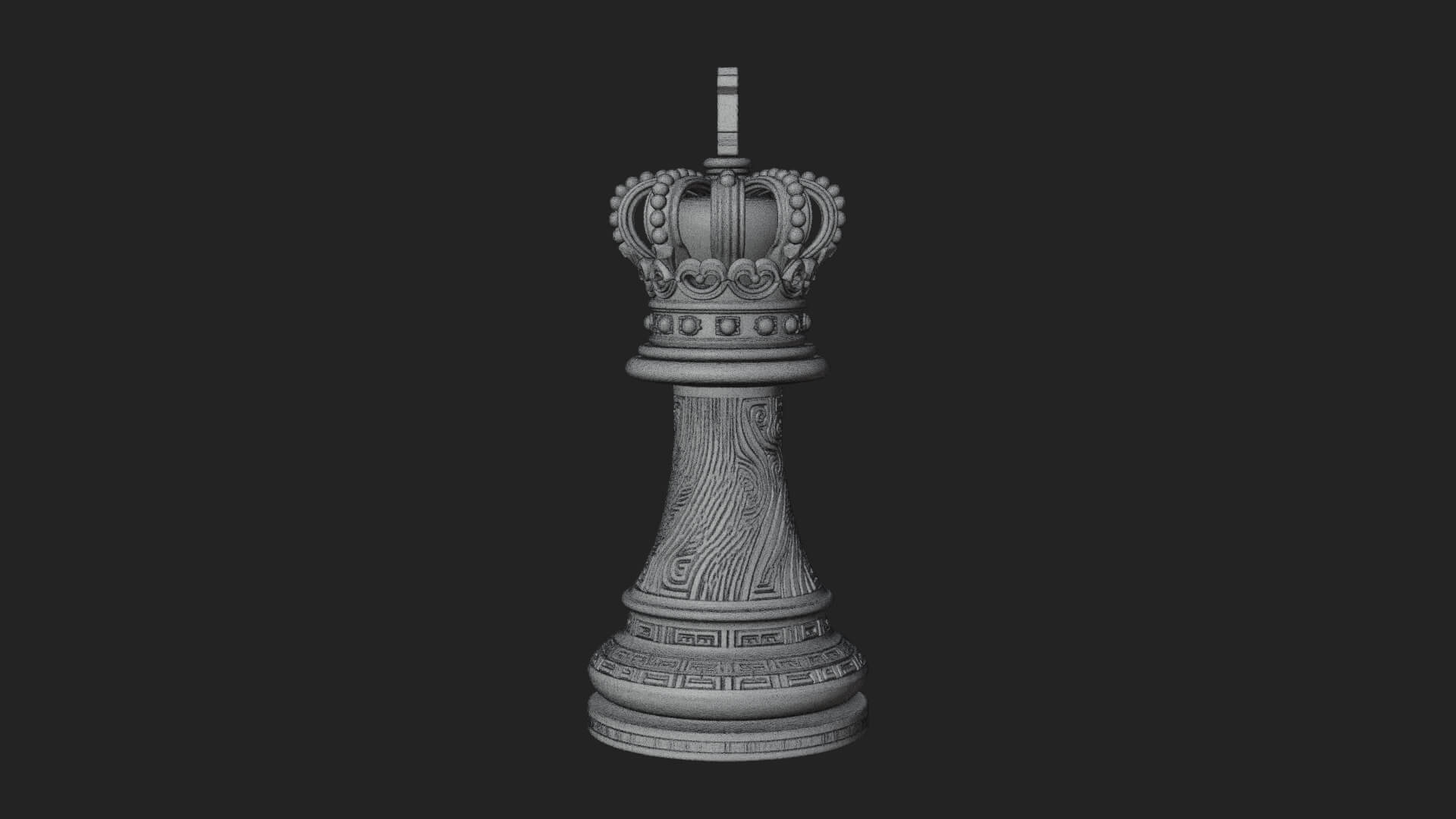 Ornate Chess Piece Statue Design 62 3D Print Model 3D Model