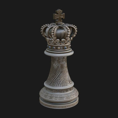 Ornate Chess Piece Statue Design 62 3D Print Model