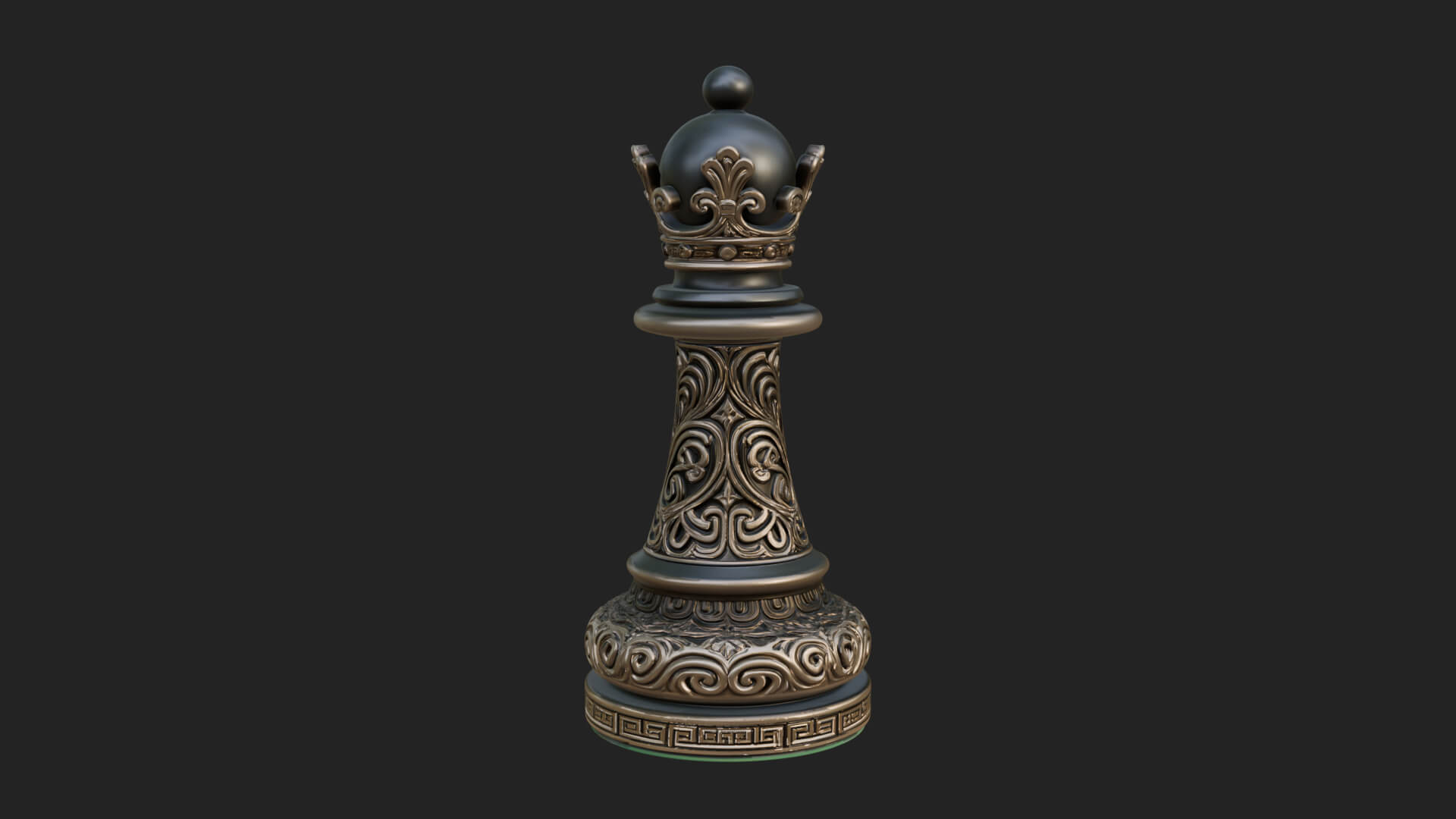 Ornate Chess Piece Statue Design 63 3D Print Model 3D Model