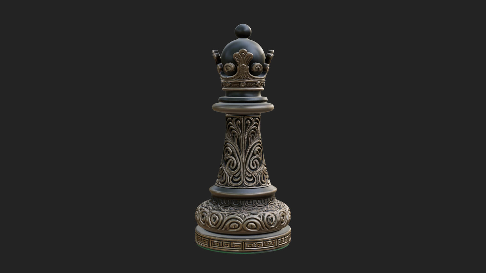 Ornate Chess Piece Statue Design 63 3D Print Model 3D Model
