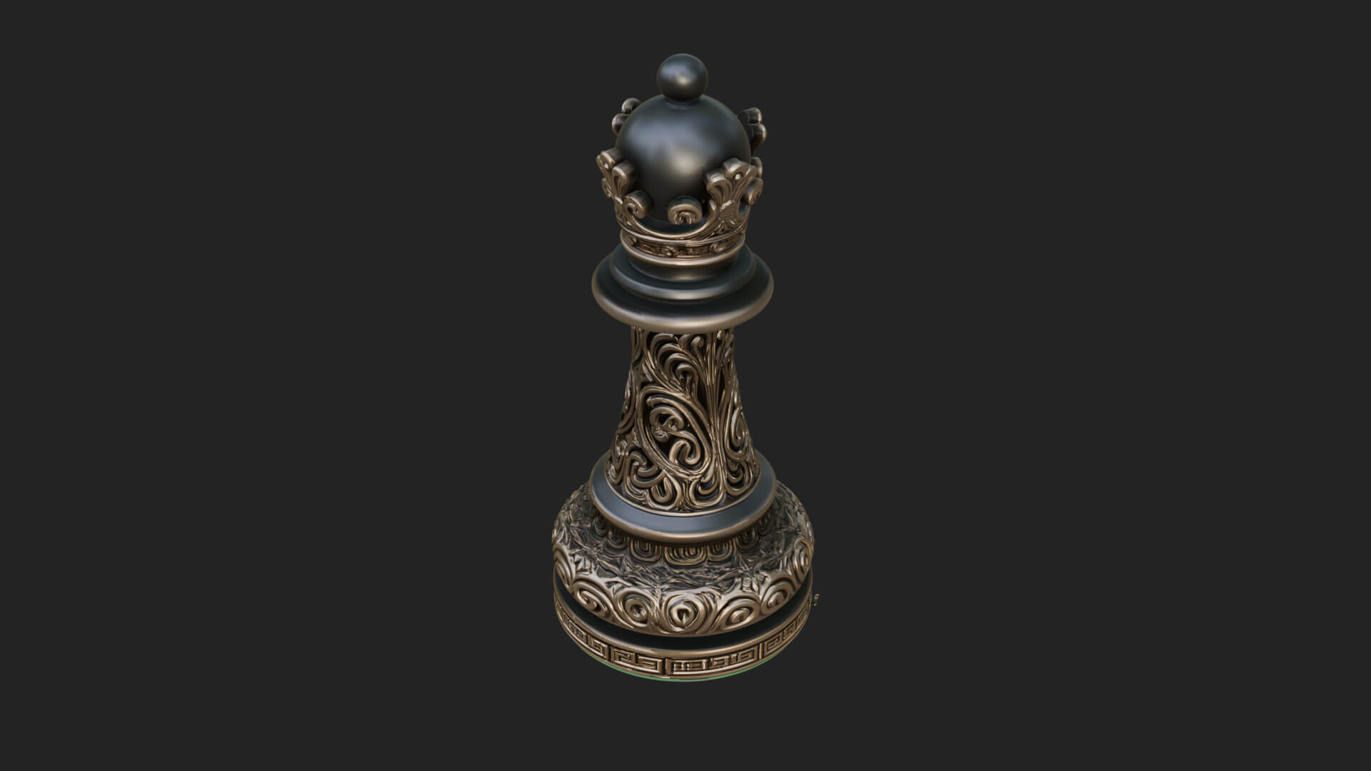 Ornate Chess Piece Statue Design 63 3D Print Model 3D Model