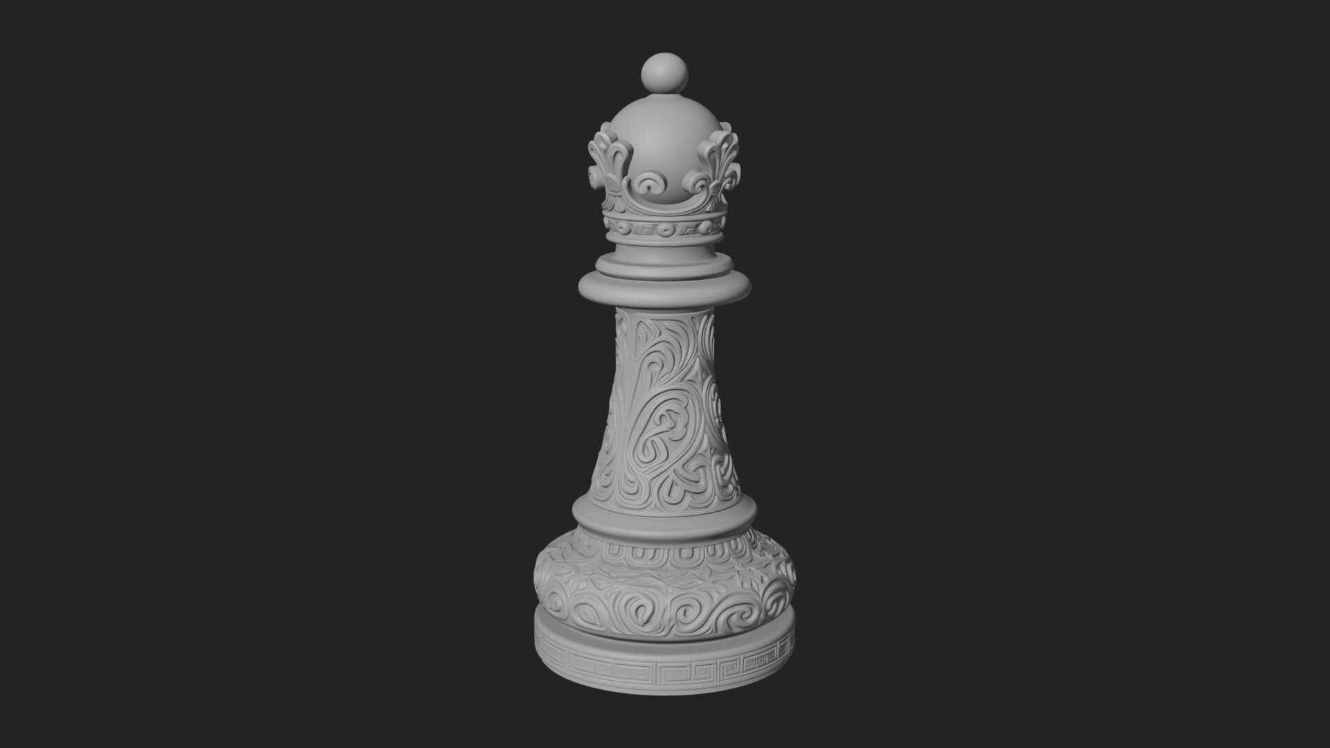 Ornate Chess Piece Statue Design 63 3D Print Model 3D Model