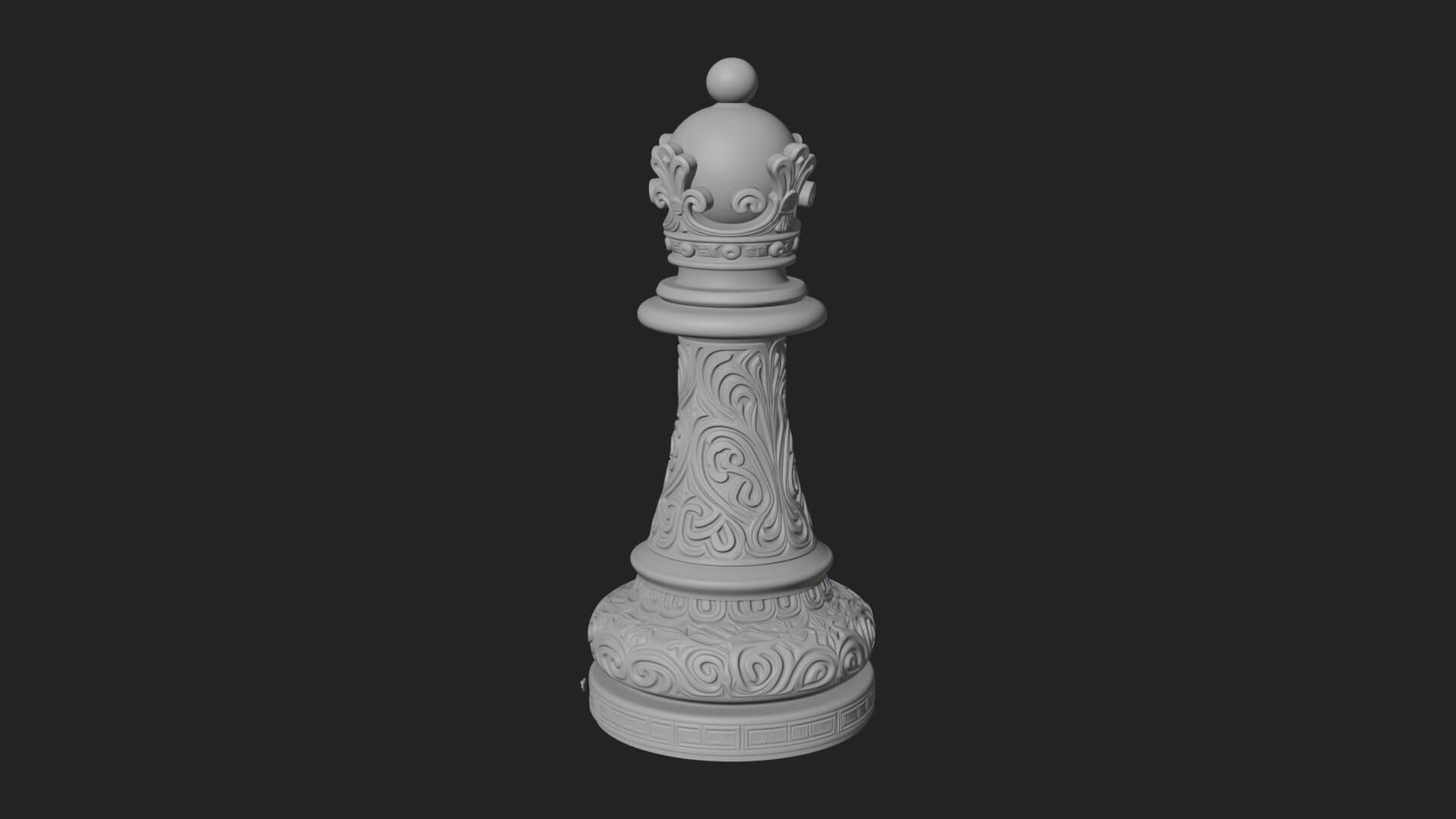 Ornate Chess Piece Statue Design 63 3D Print Model 3D Model