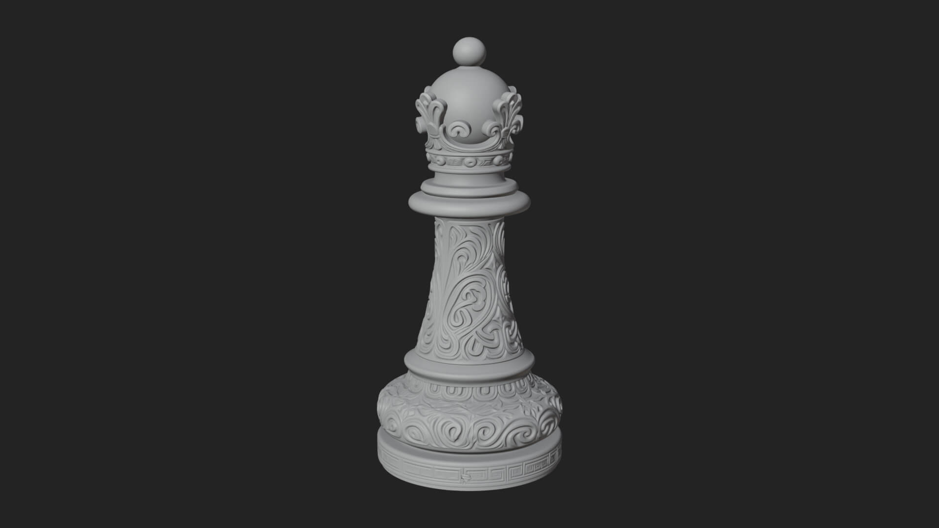 Ornate Chess Piece Statue Design 63 3D Print Model 3D Model