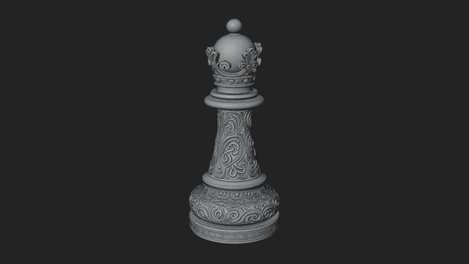 Ornate Chess Piece Statue Design 63 3D Print Model 3D Model