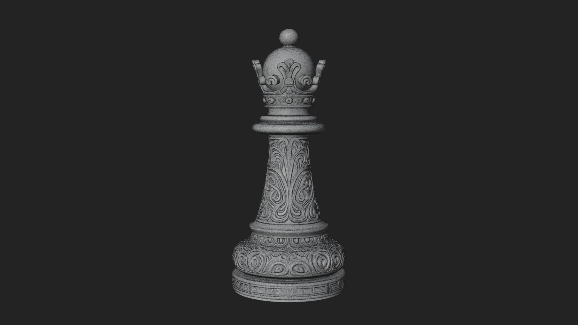Ornate Chess Piece Statue Design 63 3D Print Model 3D Model