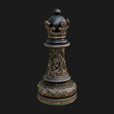 Ornate Chess Piece Statue Design 63 3D Print Model