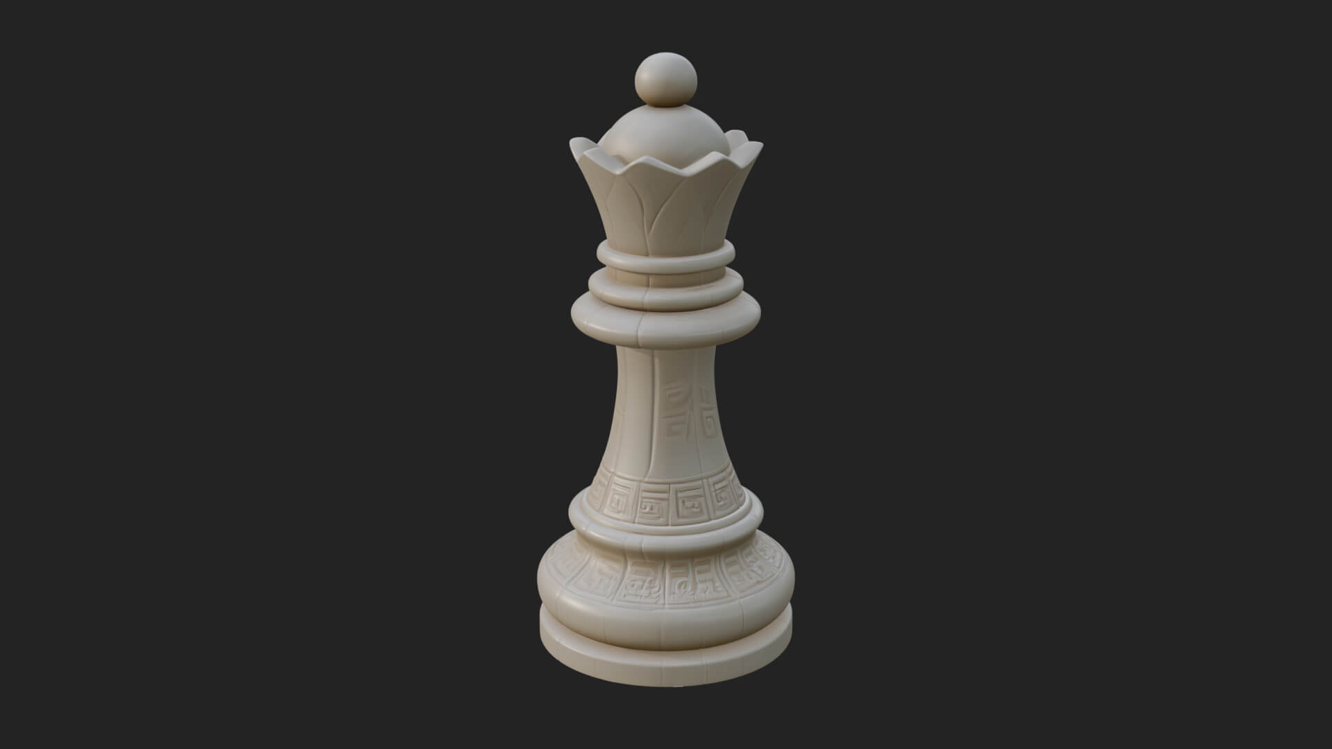 Ornate Chess Piece Statue Design 64 3D Print Model 3D Model