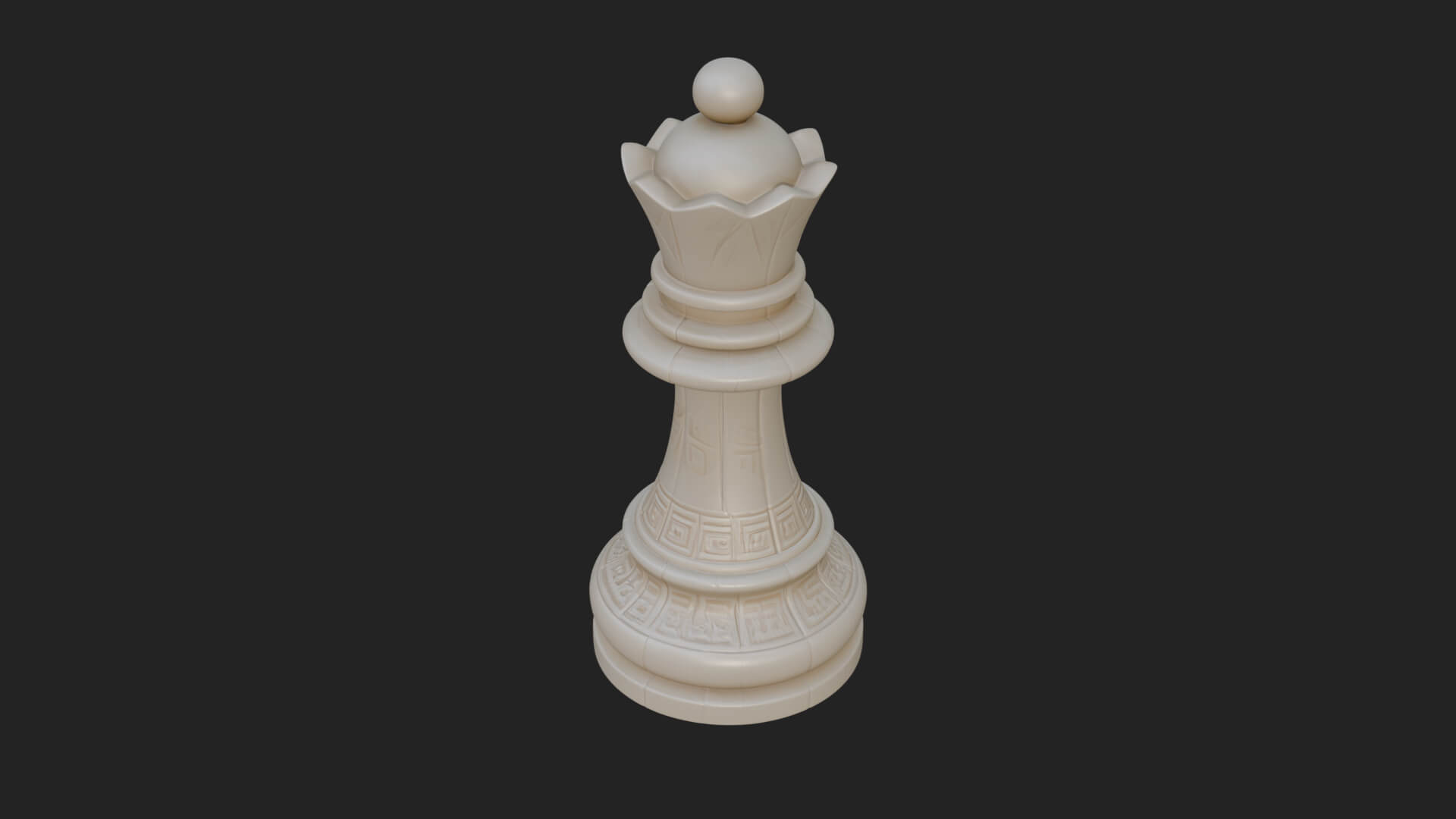 Ornate Chess Piece Statue Design 64 3D Print Model 3D Model