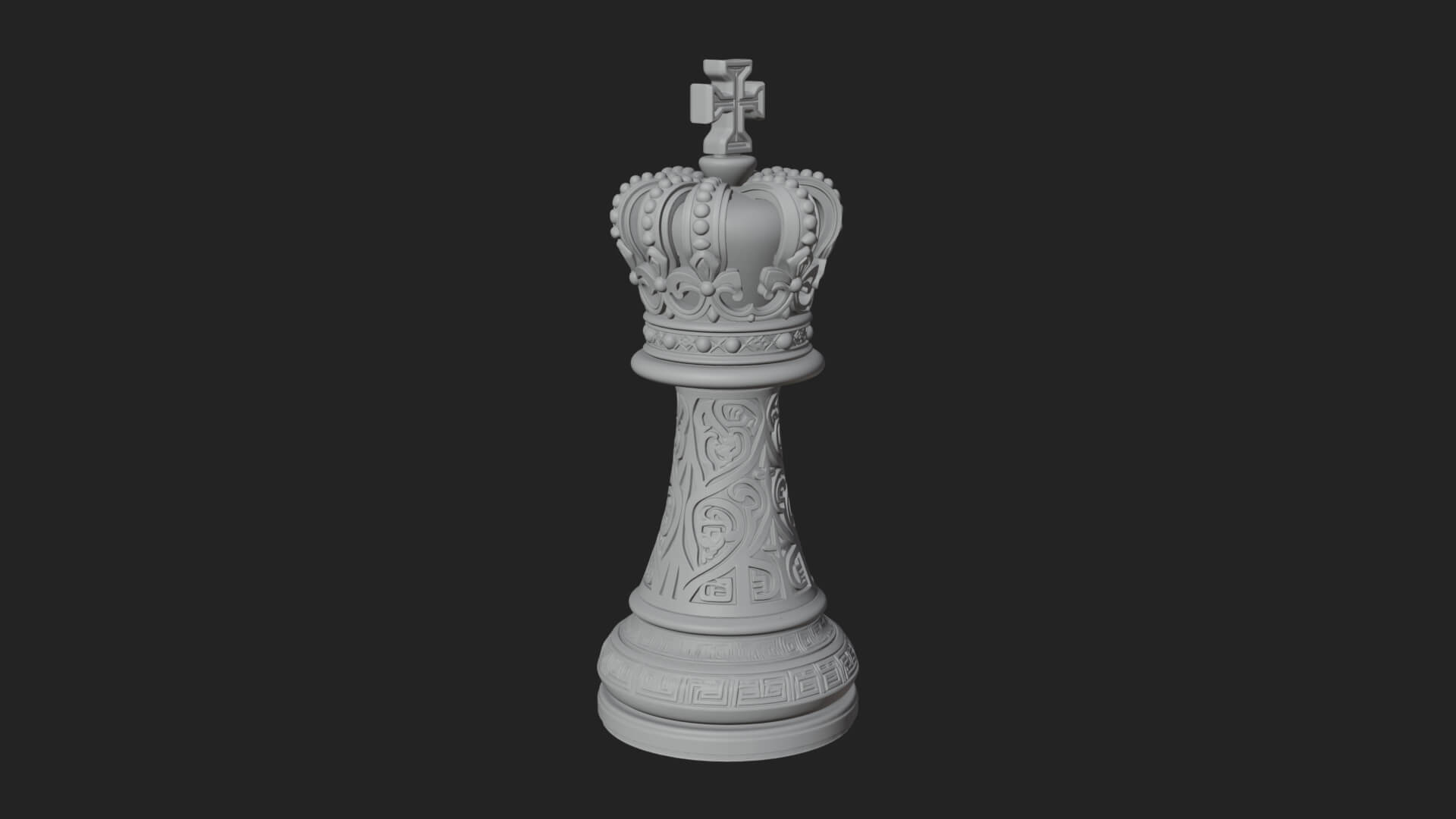 Ornate Chess Piece Statue Design 65 3D Print Model 3D Model