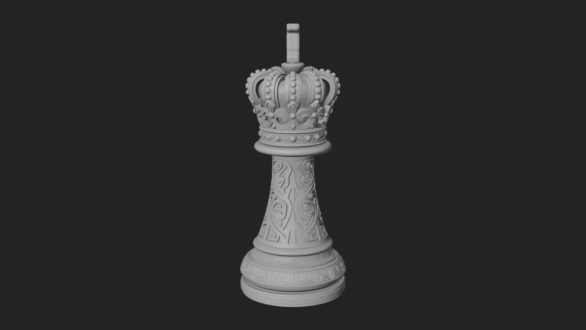 Ornate Chess Piece Statue Design 65 3D Print Model 3D Model