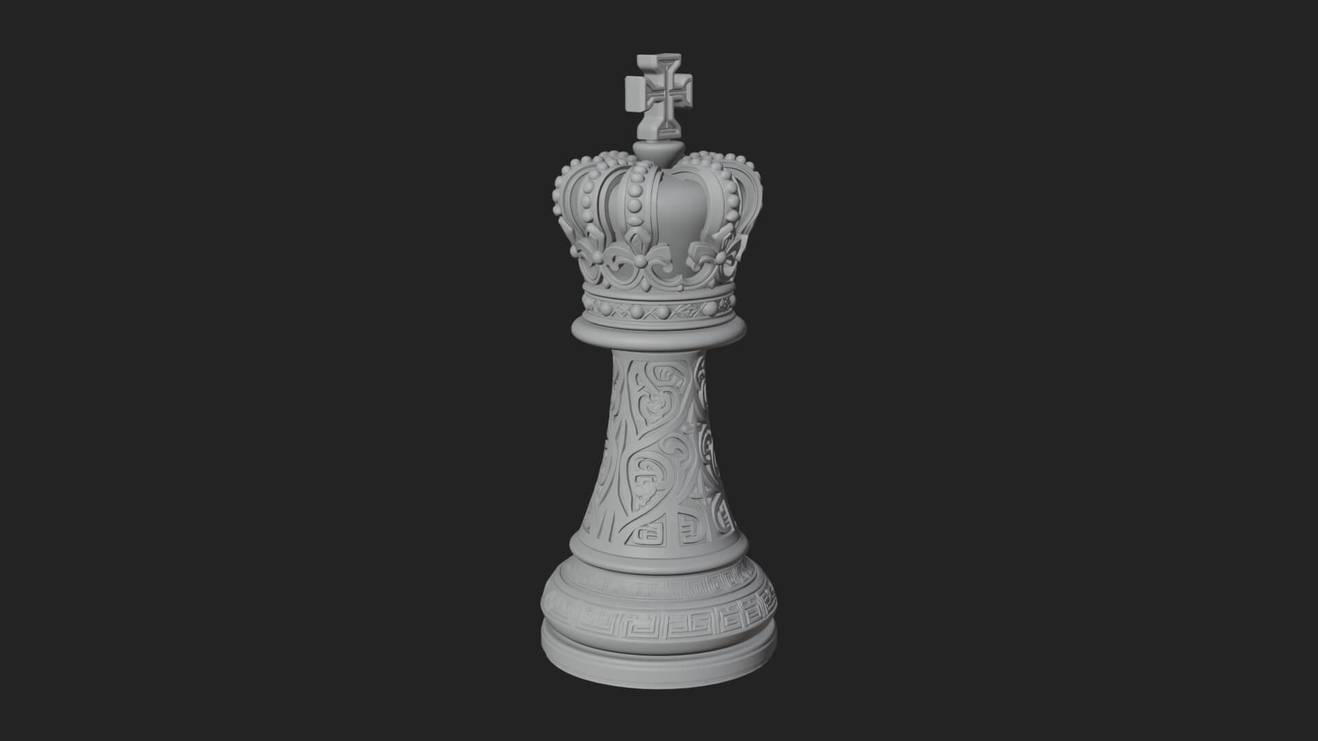 Ornate Chess Piece Statue Design 65 3D Print Model 3D Model