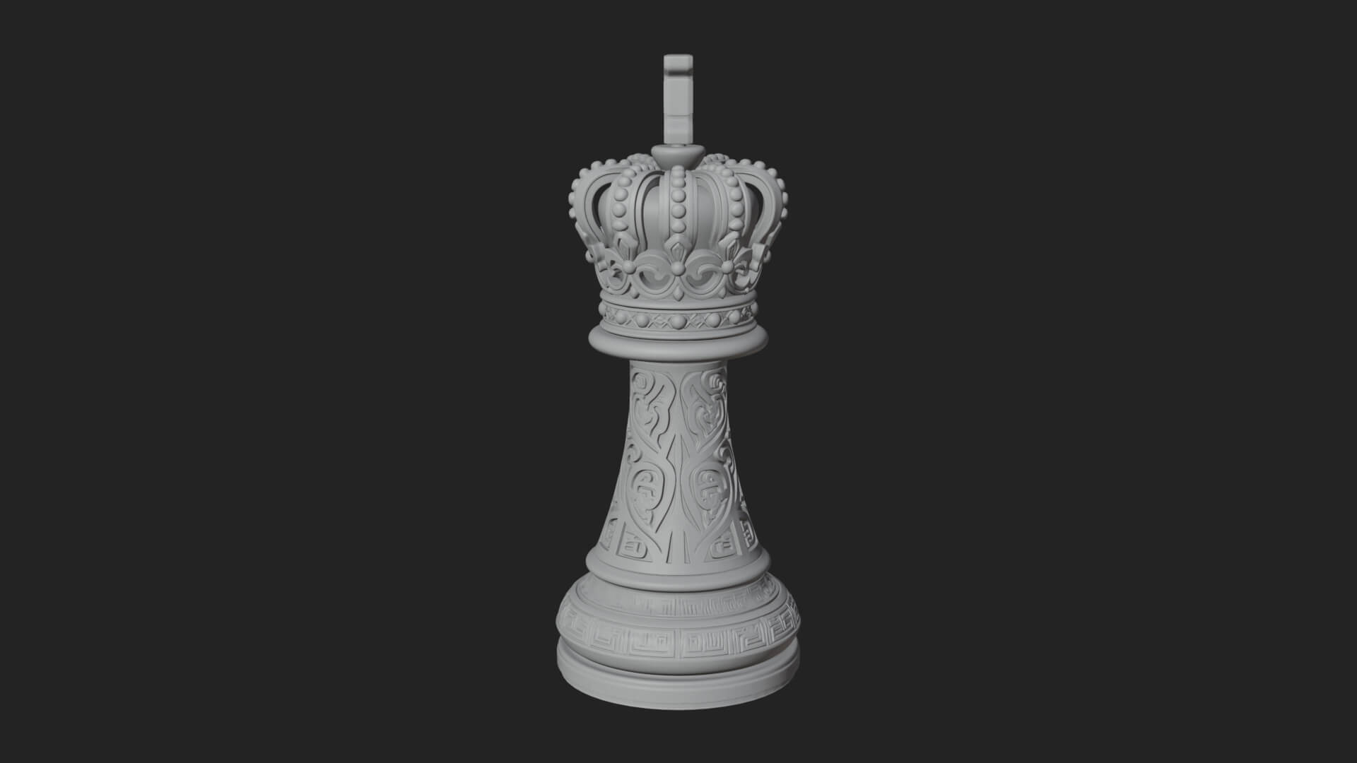 Ornate Chess Piece Statue Design 65 3D Print Model 3D Model