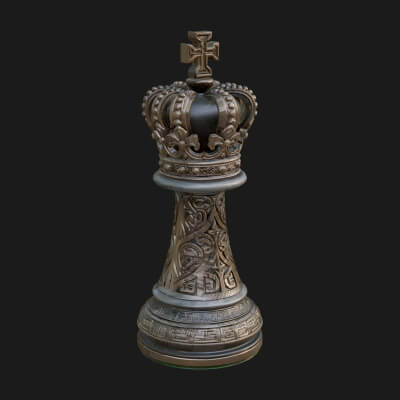 Ornate Chess Piece Statue Design 65 3D Print Model