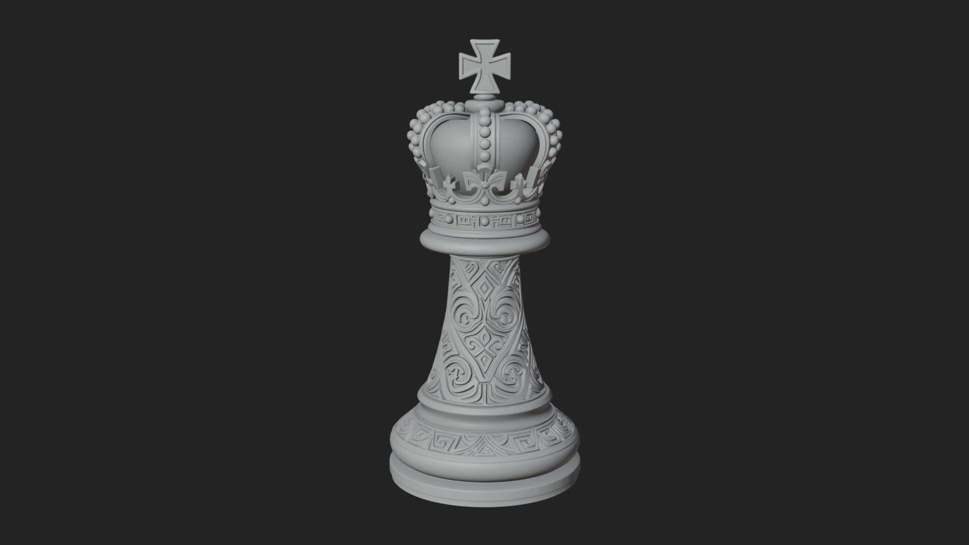 Ornate Chess Piece Statue Design 66 3D Print Model 3D Model
