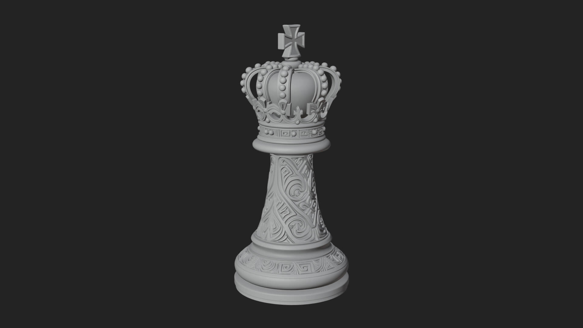 Ornate Chess Piece Statue Design 66 3D Print Model 3D Model