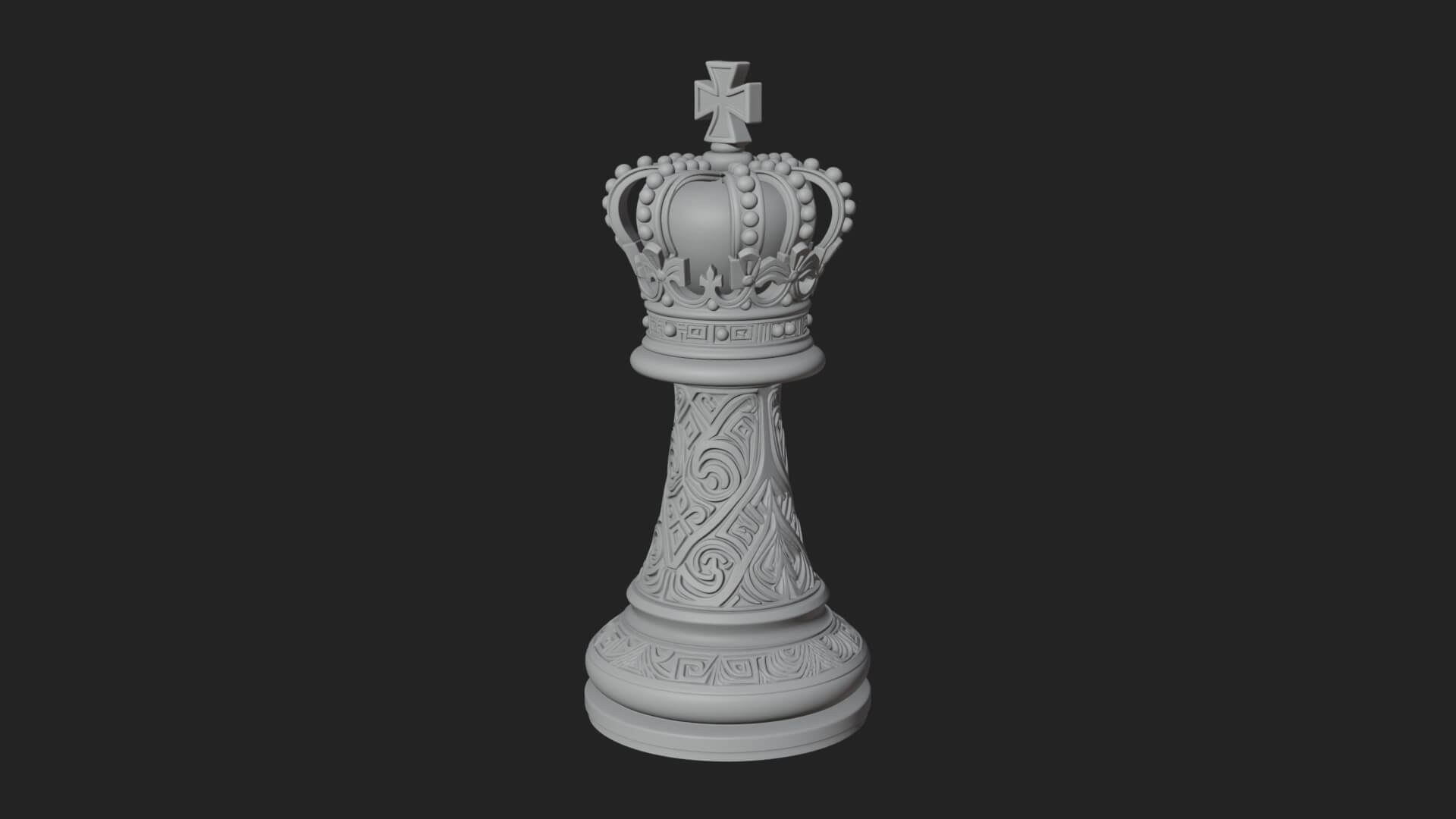 Ornate Chess Piece Statue Design 66 3D Print Model 3D Model