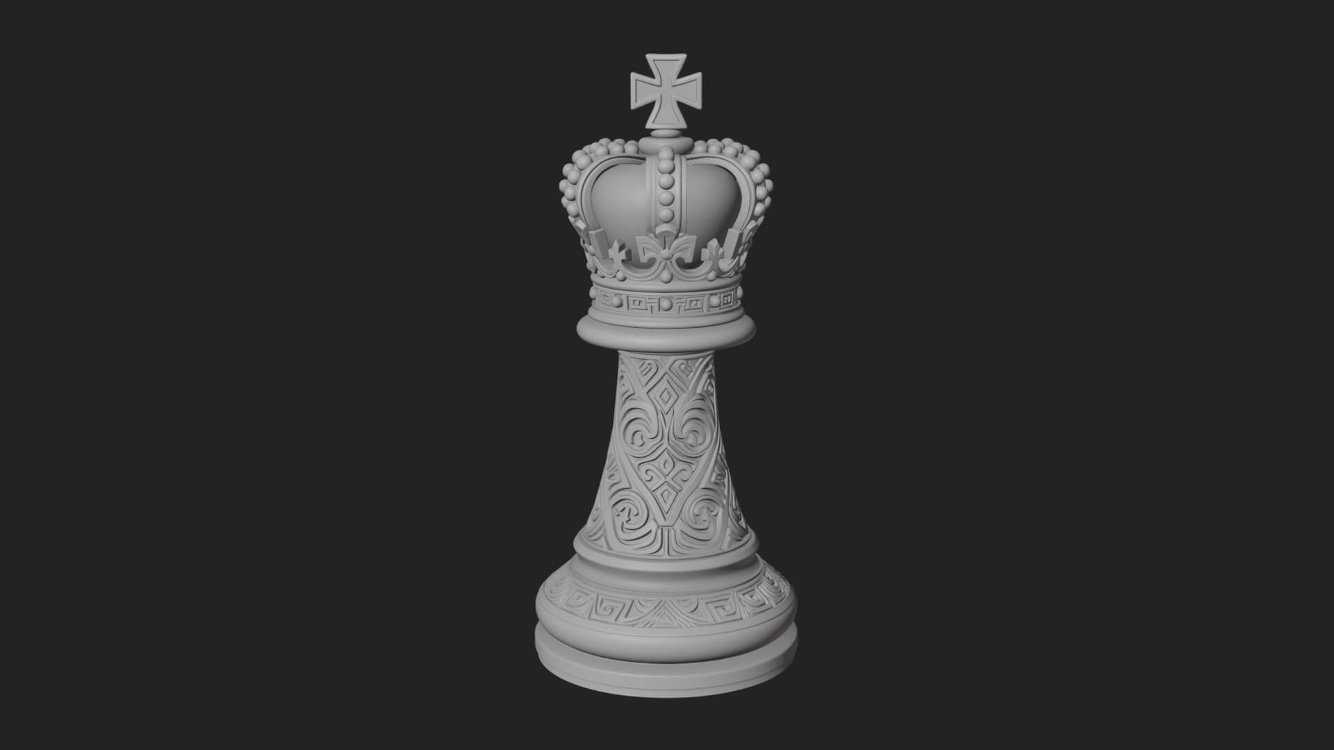 Ornate Chess Piece Statue Design 66 3D Print Model 3D Model