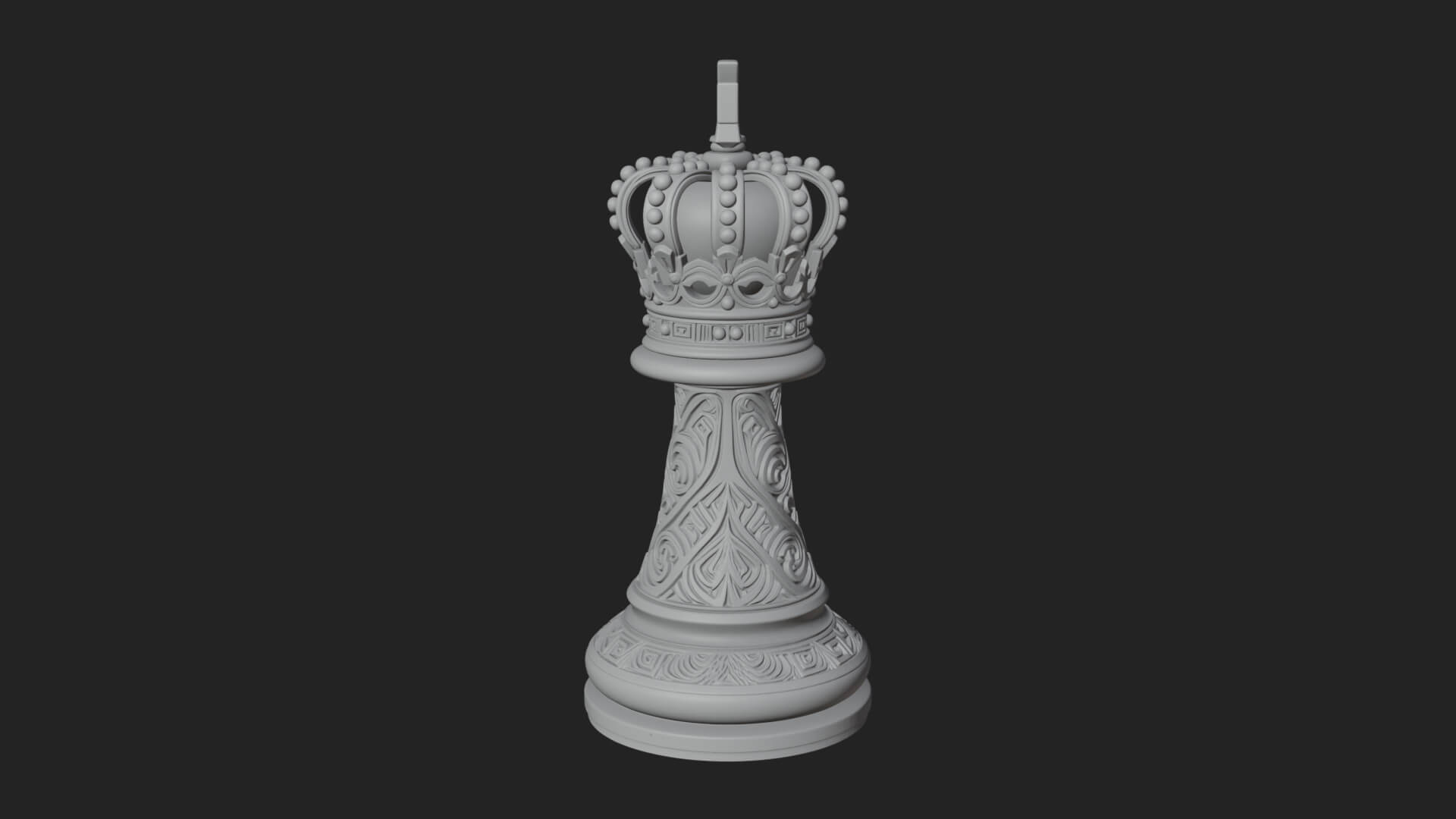 Ornate Chess Piece Statue Design 66 3D Print Model 3D Model