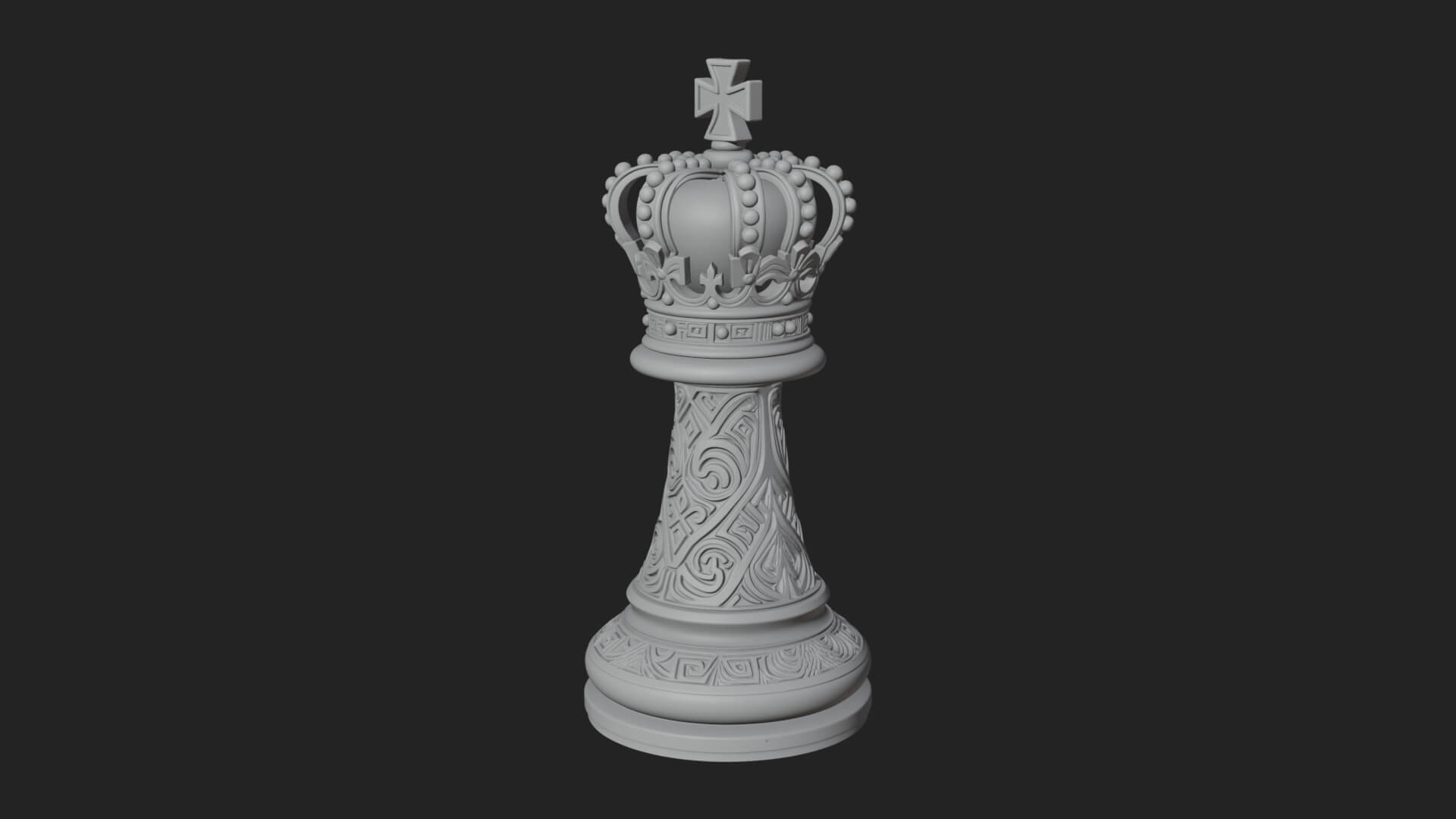 Ornate Chess Piece Statue Design 66 3D Print Model 3D Model