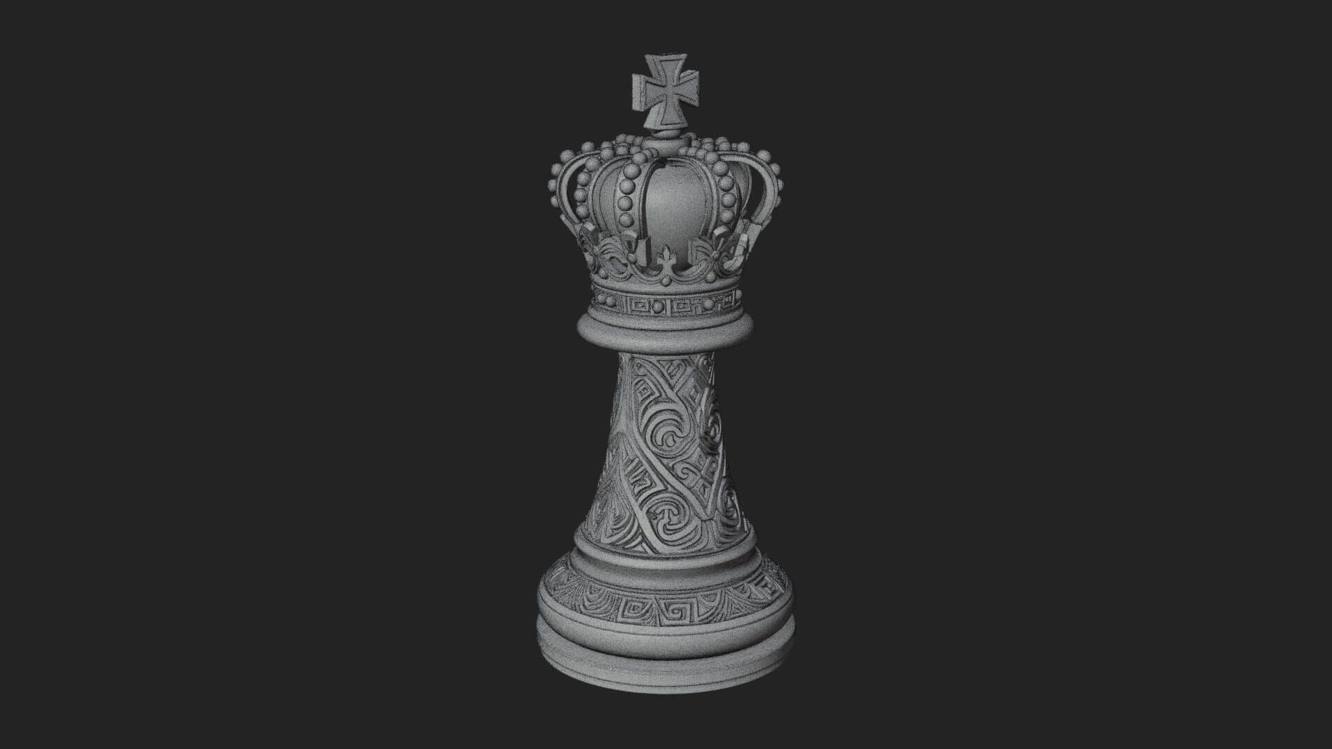 Ornate Chess Piece Statue Design 66 3D Print Model 3D Model