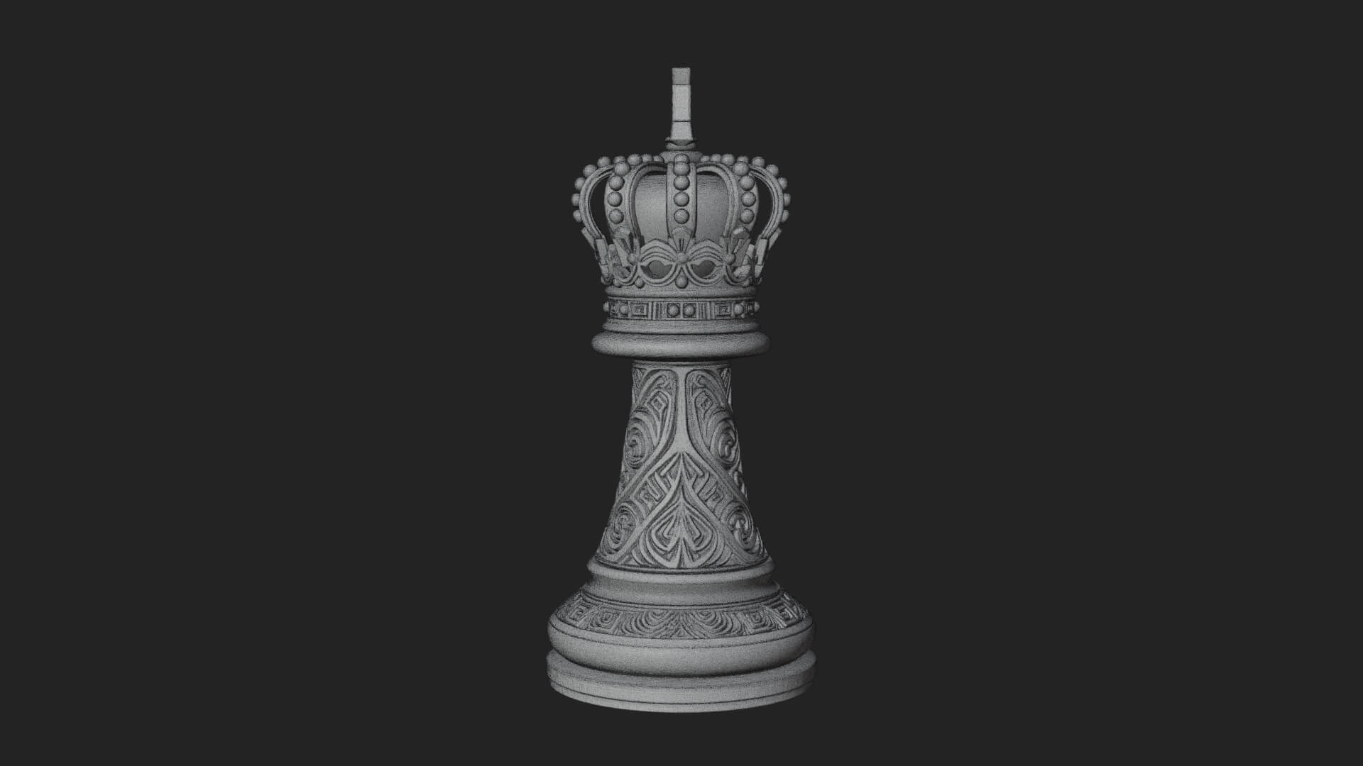Ornate Chess Piece Statue Design 66 3D Print Model 3D Model