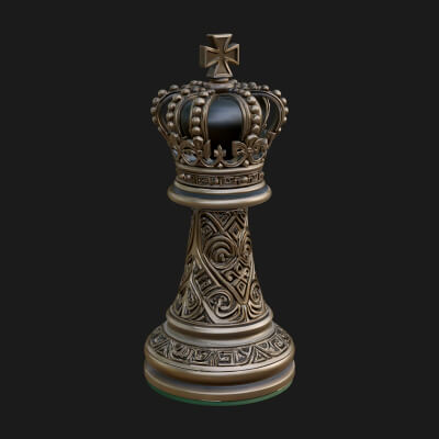 Ornate Chess Piece Statue Design 66 3D Print Model