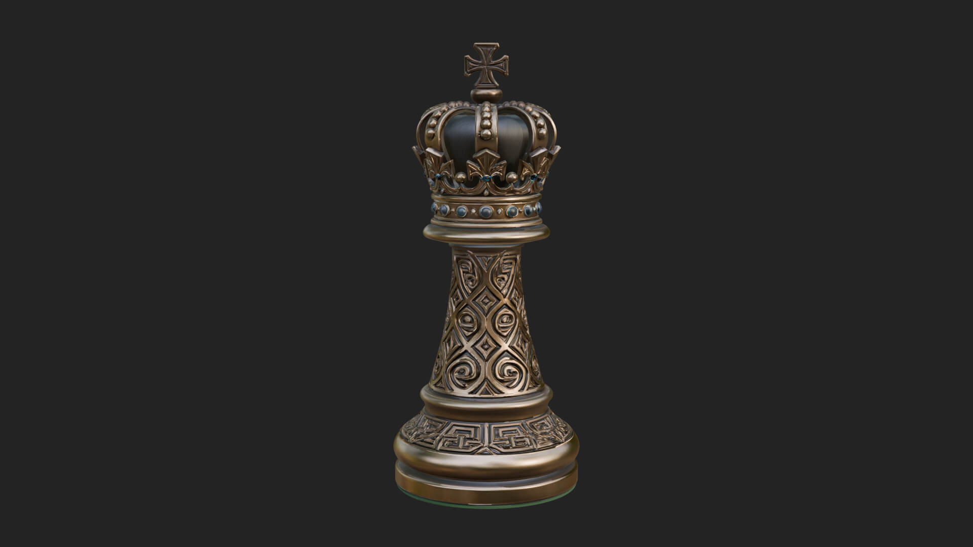 Ornate Chess Piece Statue Design 68 3D Print Model 3D Model