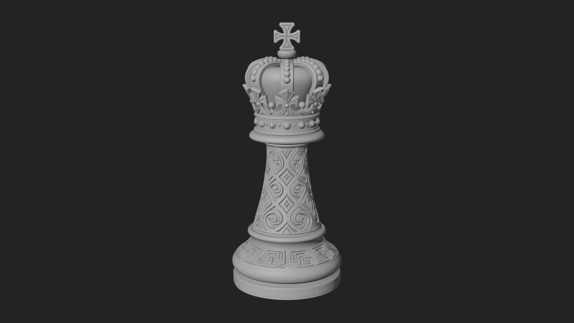 Ornate Chess Piece Statue Design 68 3D Print Model 3D Model