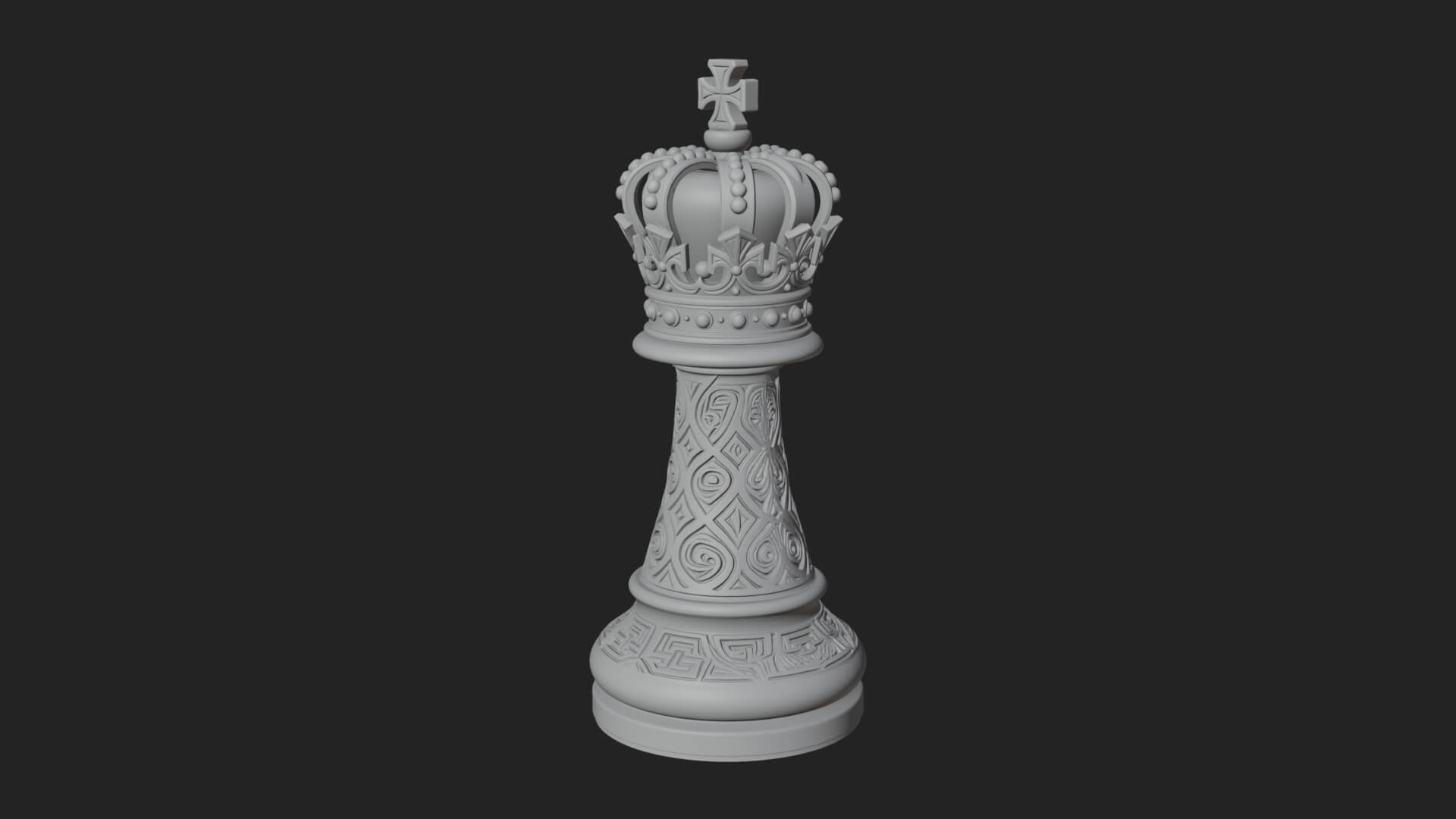 Ornate Chess Piece Statue Design 68 3D Print Model 3D Model