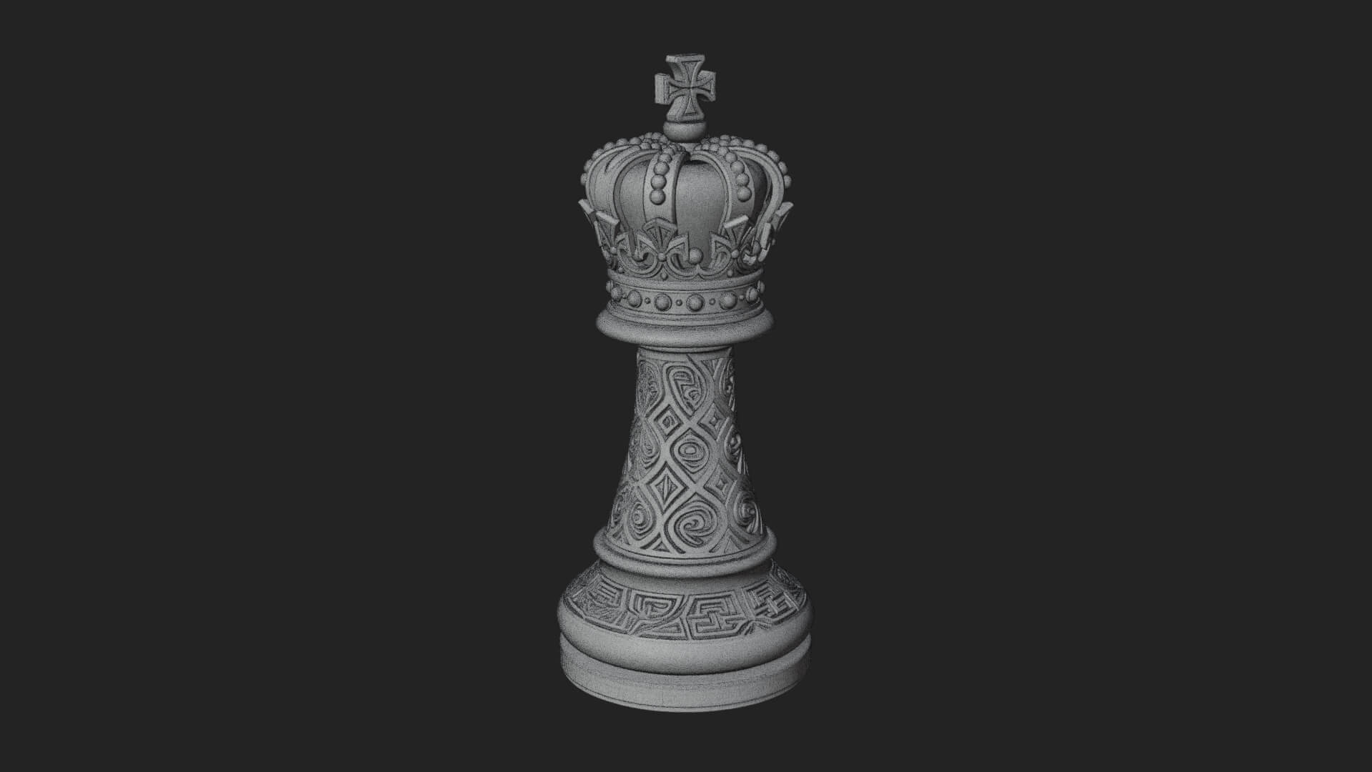 Ornate Chess Piece Statue Design 68 3D Print Model 3D Model