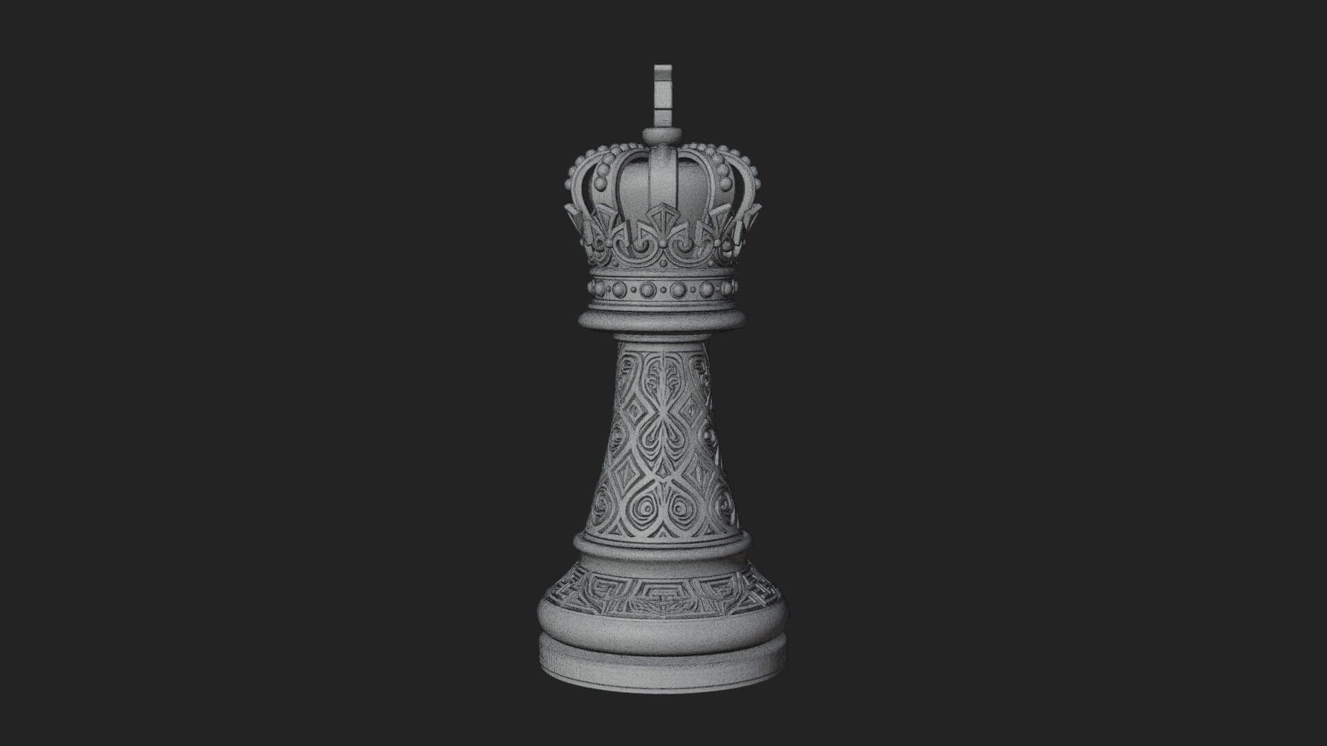 Ornate Chess Piece Statue Design 68 3D Print Model 3D Model