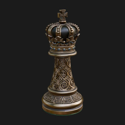 Ornate Chess Piece Statue Design 68 3D Print Model
